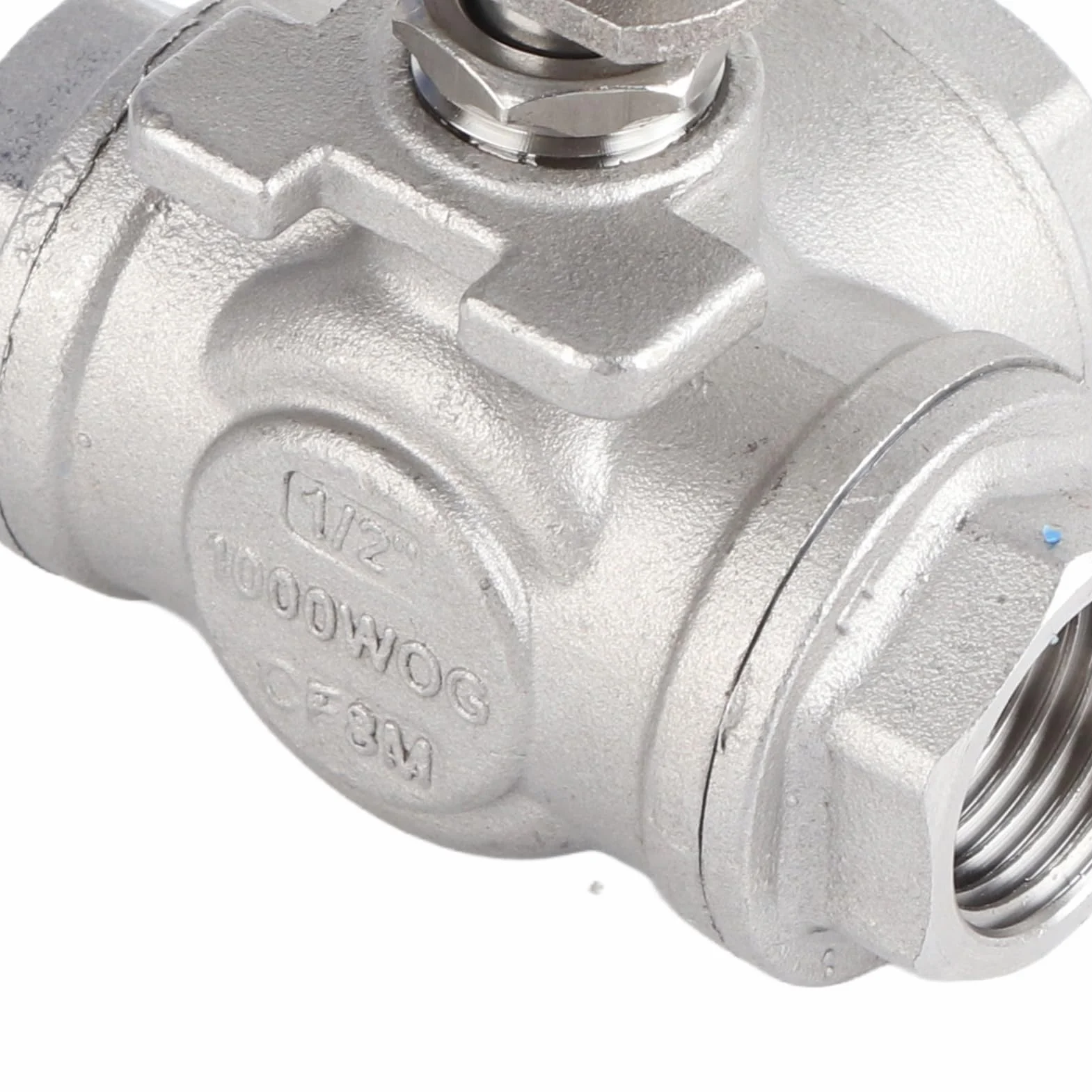 Zawór Kulowy 3-drogowy T-Port DN15 1/2" SUS304 Stal Nierdzewna Gwint Wewnętrzny