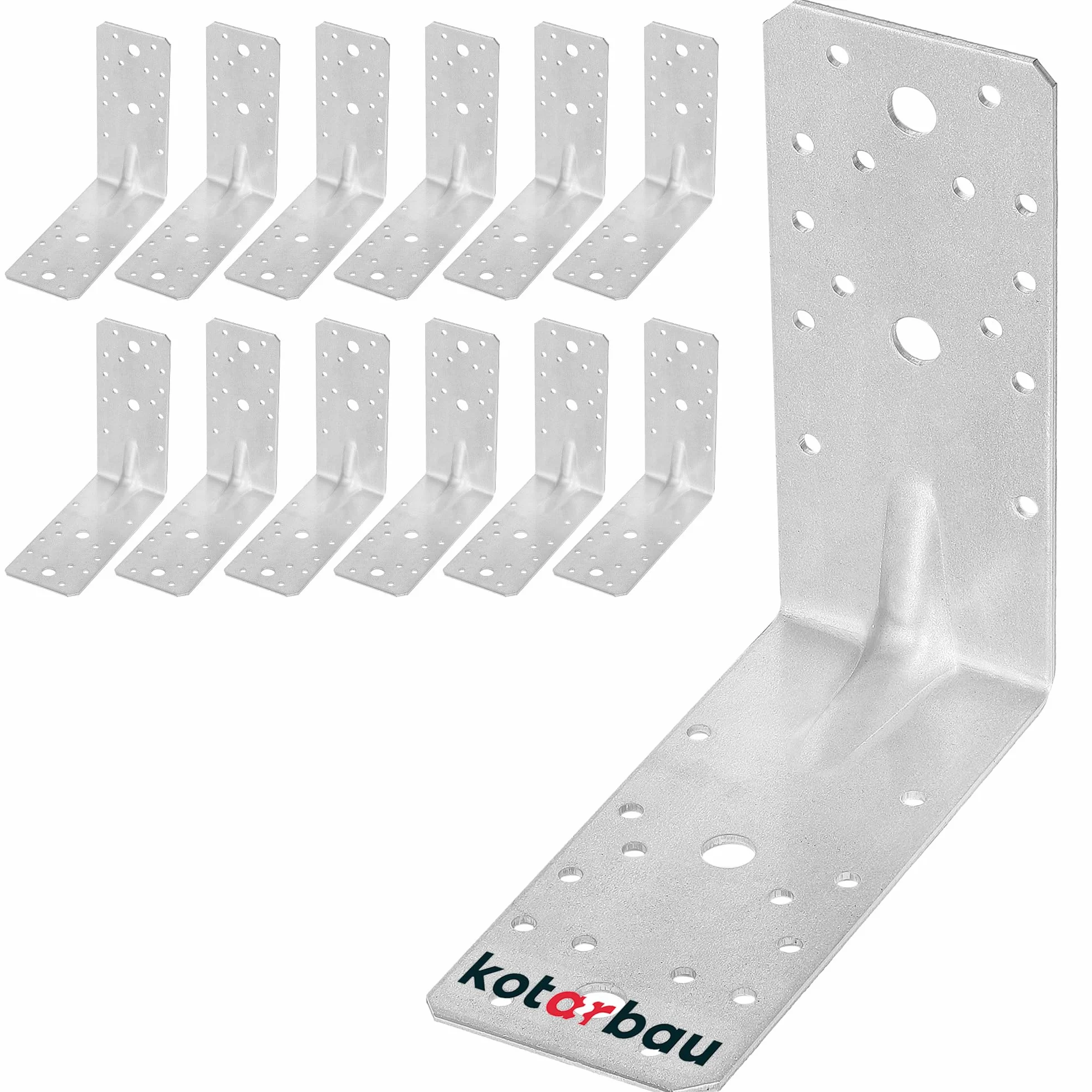 KOTARBAU Kątownik Ciesielski 150 x 150 x 65 mm Stal ocynkowana z Przetłoczeniem 12 szt.
