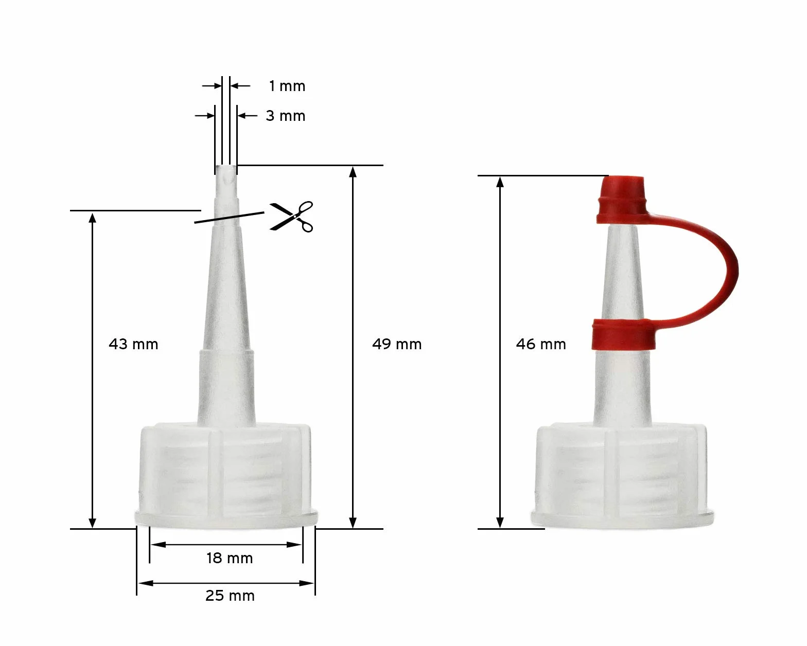 Butelki ciśnieniowe 100 ml LDPE z rozpylaczem i zakraplaczem do kuchni laboratorium