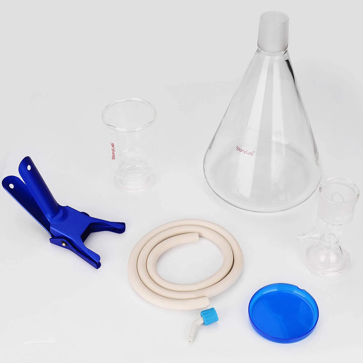 stonylab Urządzenie do filtracji szkła, szkło borokrzemowe, zestaw filtrów próżniowych z kolbą filtrującą o pojemności 500 ml i lejkiem pomiarowym 300 ml