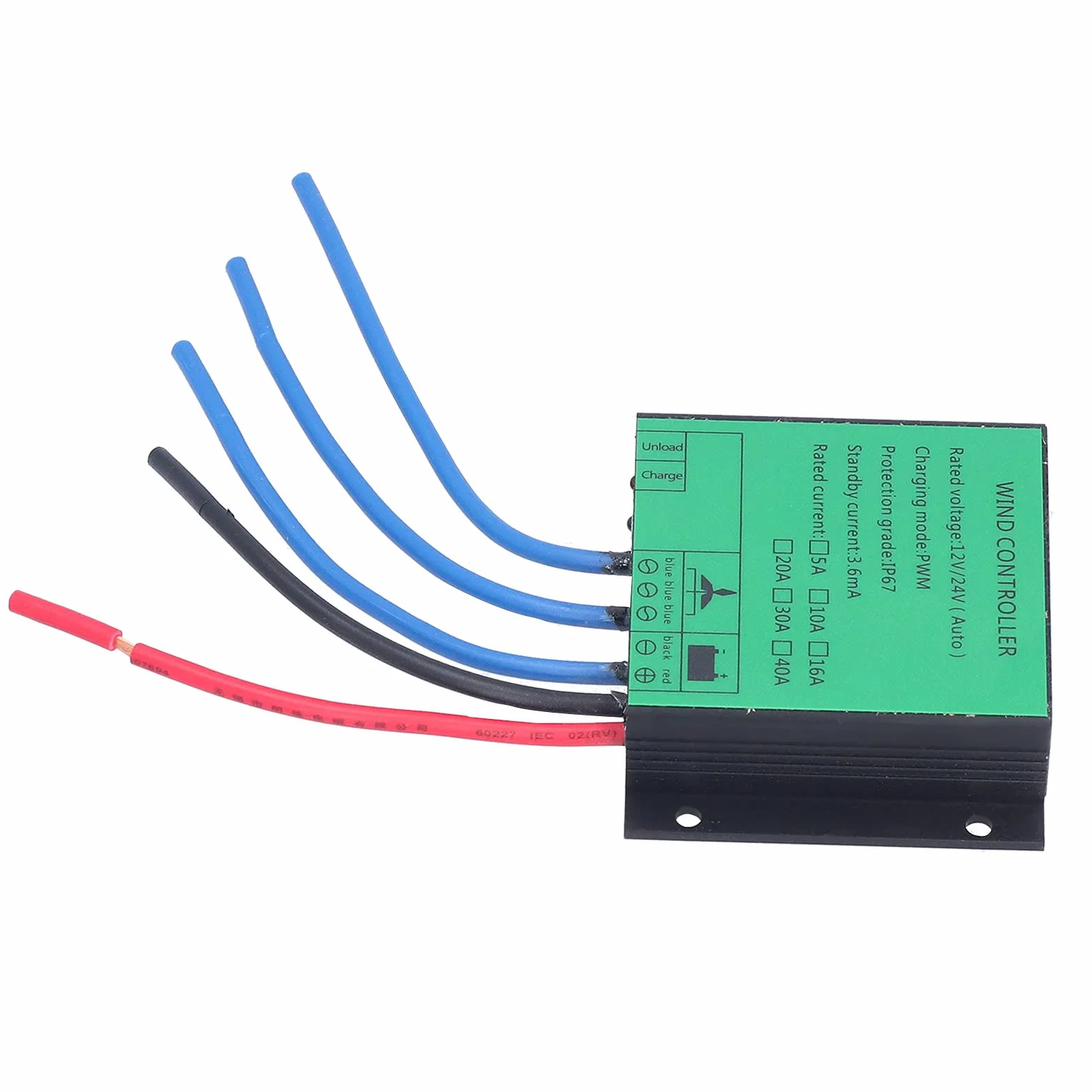 Regulator ładowania generatora wiatrowego Regulator ładowania PWM 100W-400W 12V/24V IP67 Wodoodporny automatyczny regulator Kontroler energii wiatrowej do systemu turbiny wiatrowej (10A)