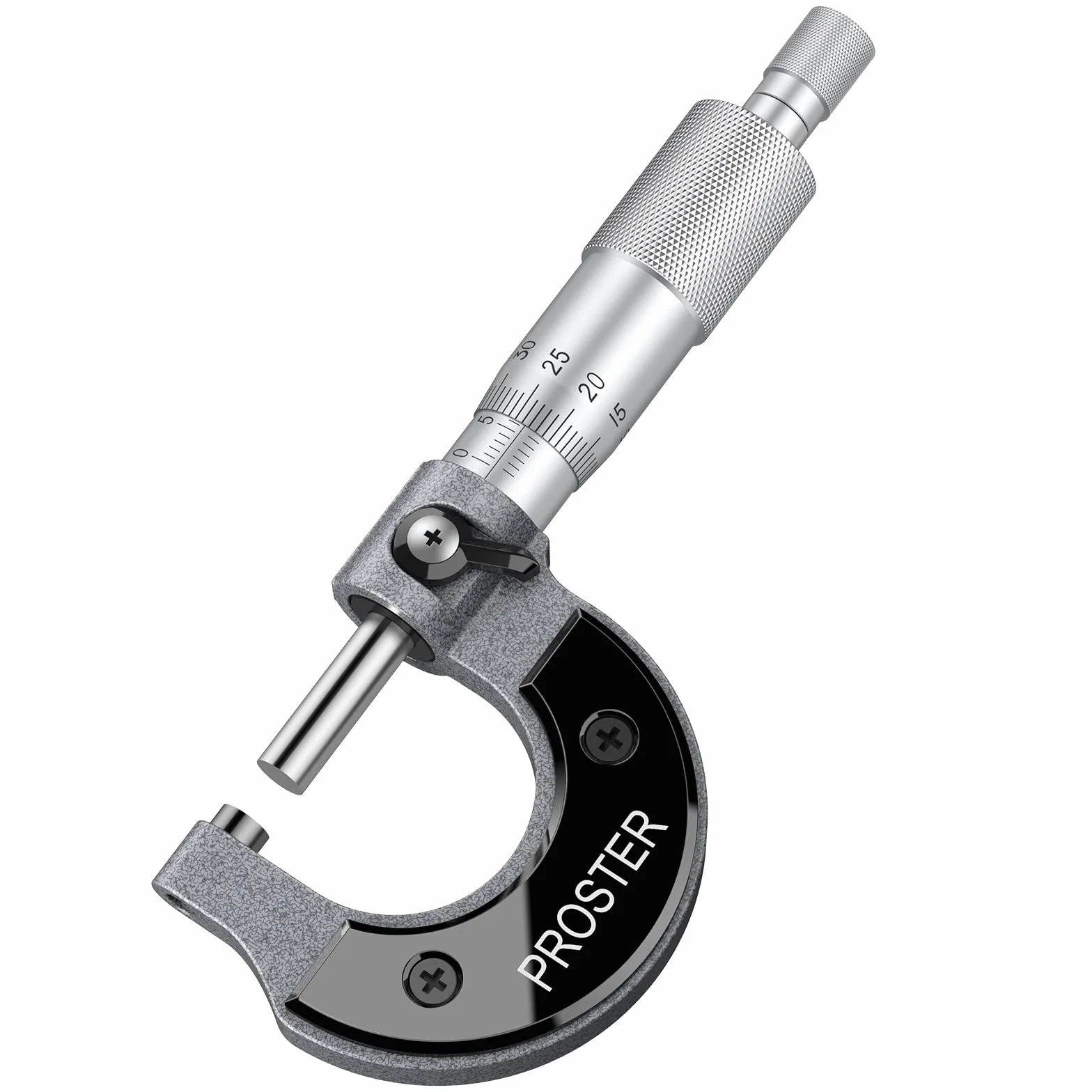 Proster Mikrometr zewnętrzny 0-25 mm (0,01 mm podziałki) metryczny zacisk zewnętrzny z kluczem zerowym i pudełkiem do pakowania wysoki zewnętrzny mikrometr metryczny precyzyjne narzędzie maszynowe