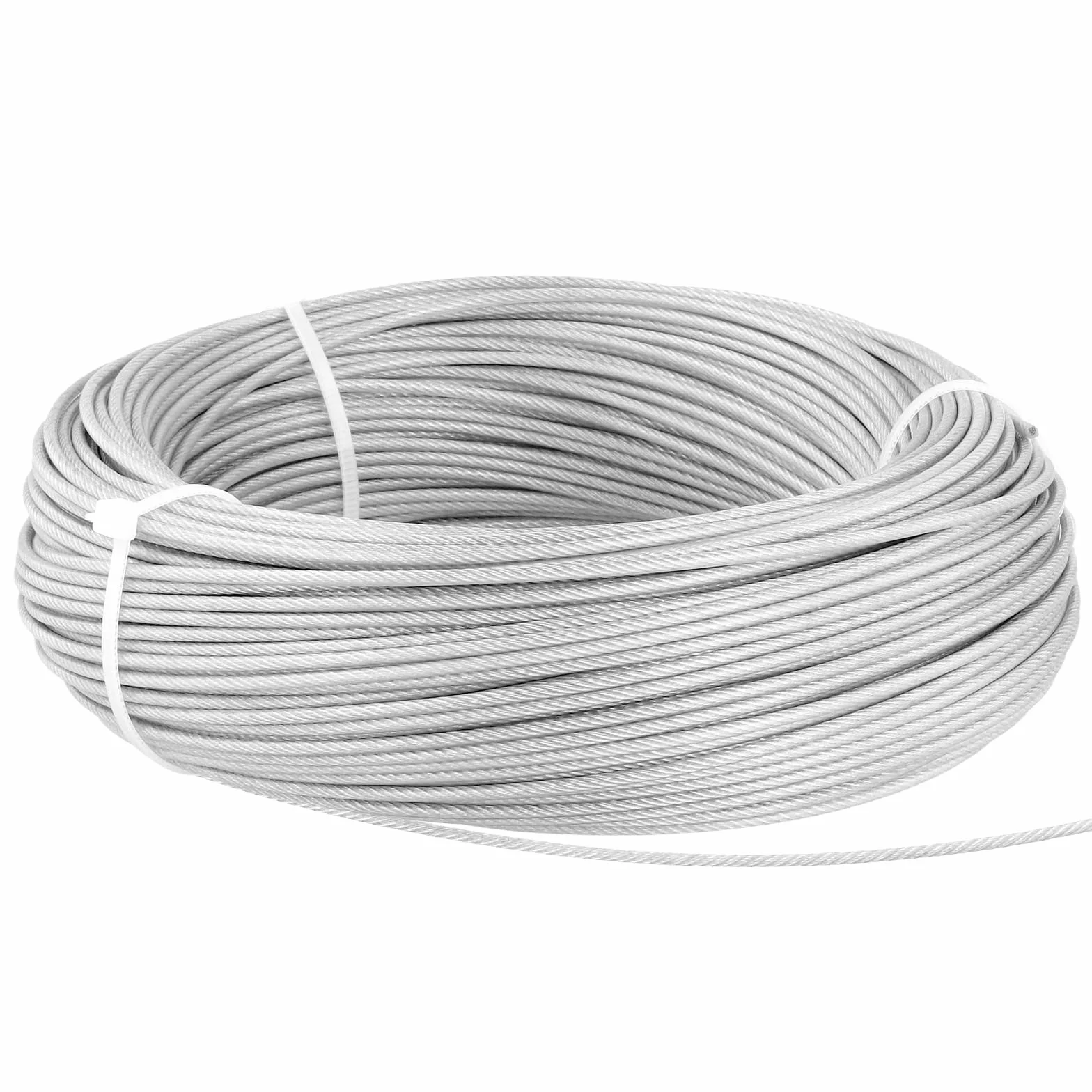 Linka stalowa 70 m 2 mm stal nierdzewna 304 zestaw 10 zacisków 10 lin 8 tulejek aluminiowych