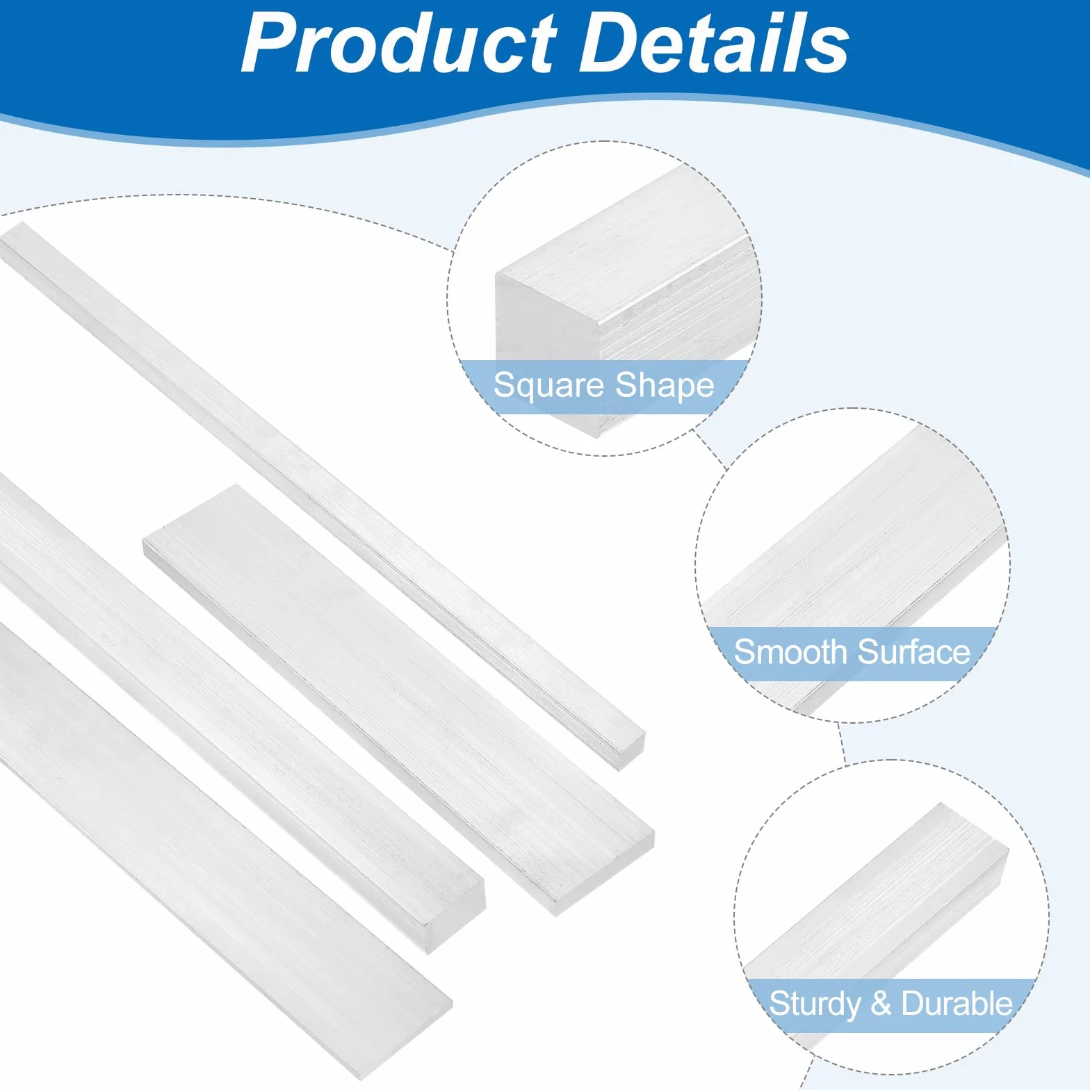QUARKZMAN Kwadratowy aluminiowy pręt płaski, 4 sztuki 3/32" grubość 3/4" szerokość 12" długość kwadratowy pręt aluminiowy 6063 aluminiowa płyta płaska, 2 x 20 x 305 mm masywny zapas walca