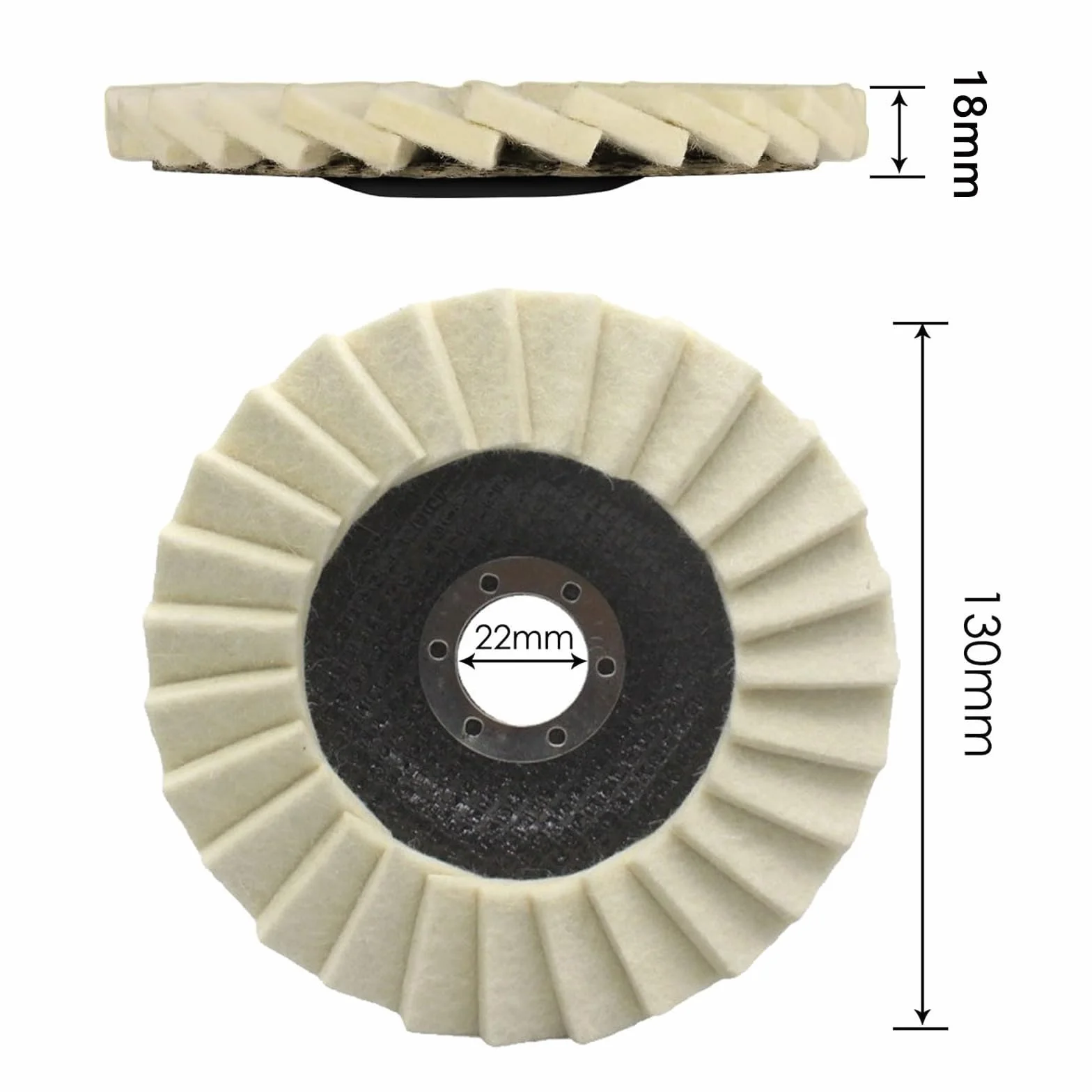 Nakładki polerskie 125 mm do szlifierki kątowej, filcowa tarcza 22,23 mm, zestaw 6 sztuk