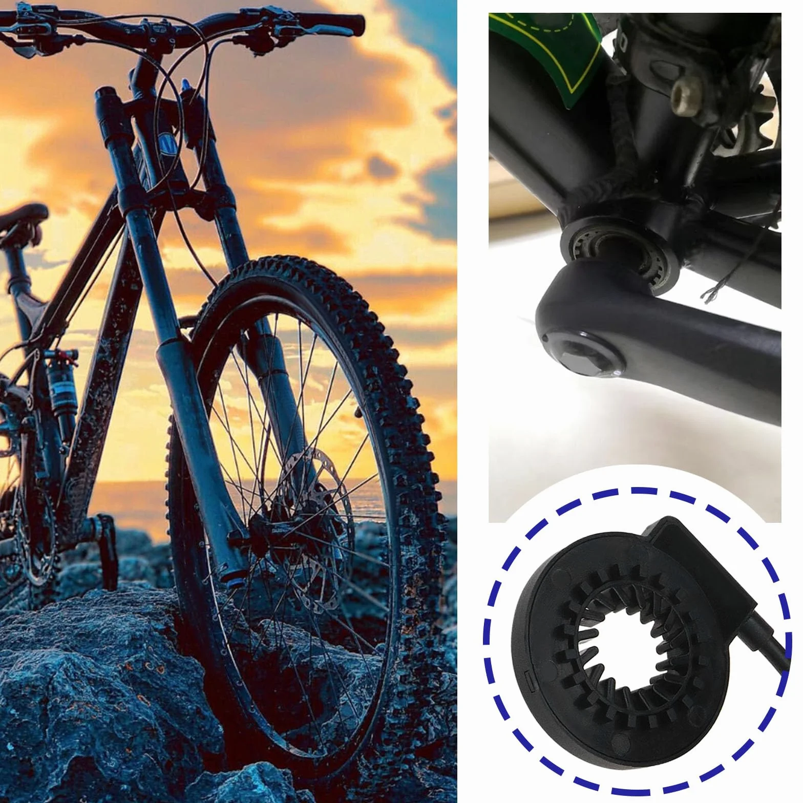 ECSiNG 3-stykowy KT V12L elektryczny czujnik wspomagania pedalowania roweru magnetyczny czujnik PAS system asystenta lewa korba instalacja