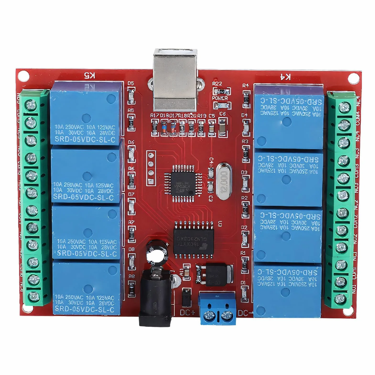 Moduł Przekaźnika 5 V 8-kanałowy DC USB Kontrolera Przełącznika PC Płyta