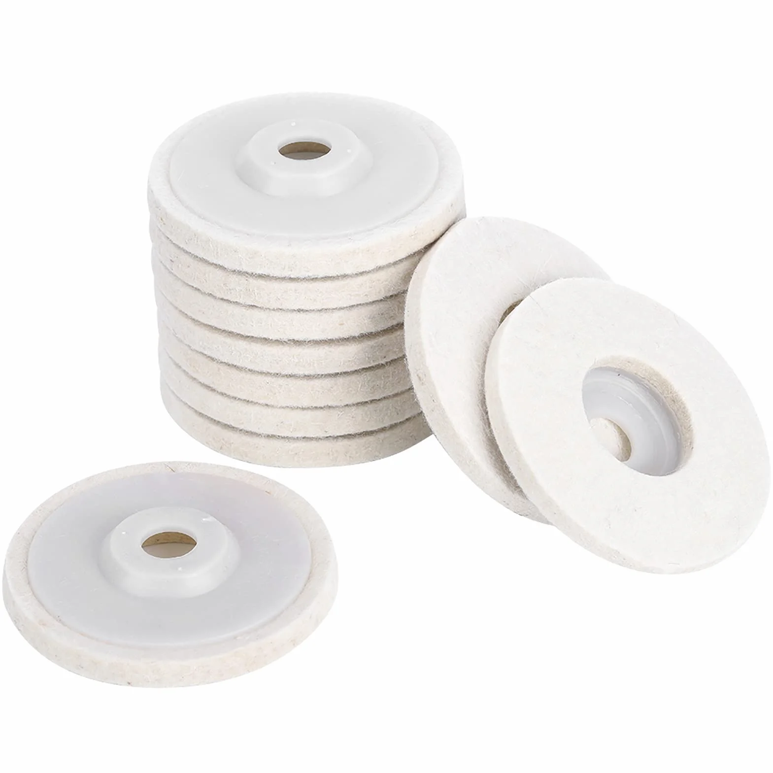 10 sztuk Wool Felt polerskie tarcze polerskie, szlifierki kątowe, tarcze polerskie, tarcze polerskie do wełny, zestaw do polerowania, do biżuterii metalowej, młynka cylindrycznego (cienka wełna)
