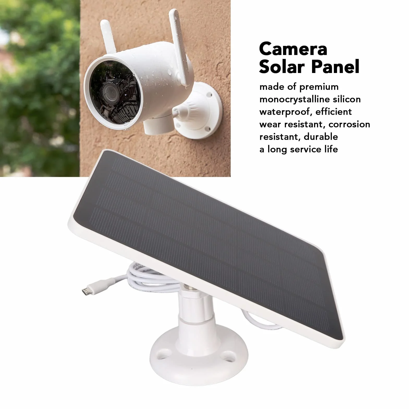 Panel Słoneczny 4W IP65 Do Kamery Bezpieczeństwa Eufycam Essential Spotlight XL Spotlight Biały