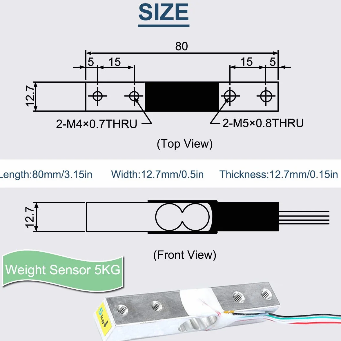 HX711 Zestaw modułów ADC z czujnikiem ciężaru 5 kg do wagi elektronicznej