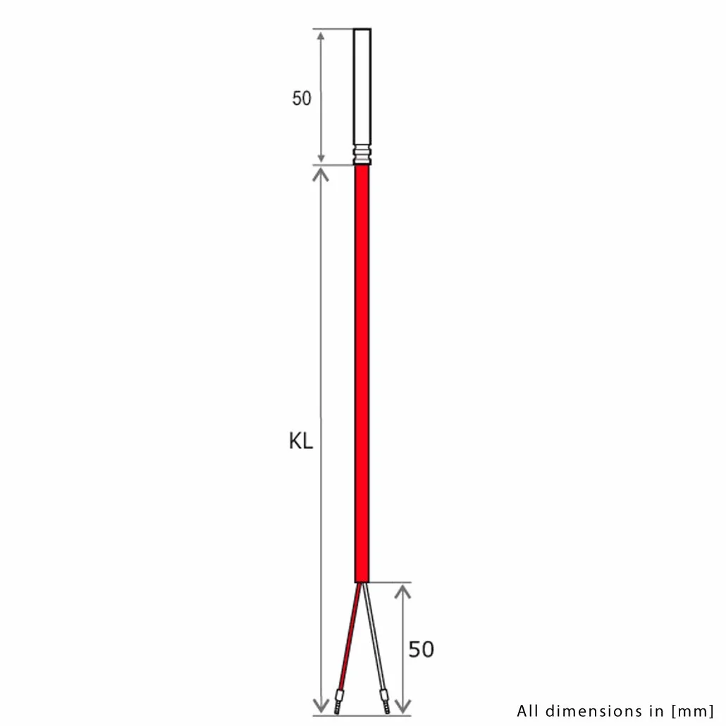iOVEO 036HS02205 - PT1000 - czujnik kabla/czujnik temperatury/czujnik solarny/czujnik temperatury z przewodem silikonowym do 200°C, 5 metrów