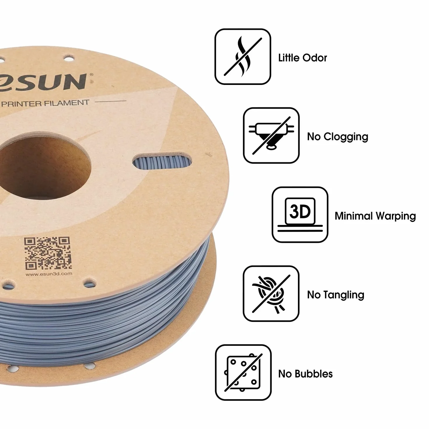 eSUN ASA+ Filament 1,75 mm 1 kg Szary do drukarek 3D odporny na warunki atmosferyczne