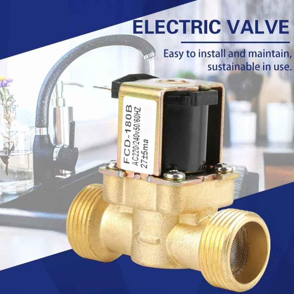 Elektryczny zawór elektromagnetyczny G3 / 4 wlot wody 2-drożny N/C AC Normalnie zamknięty 220/240V FCD-180B