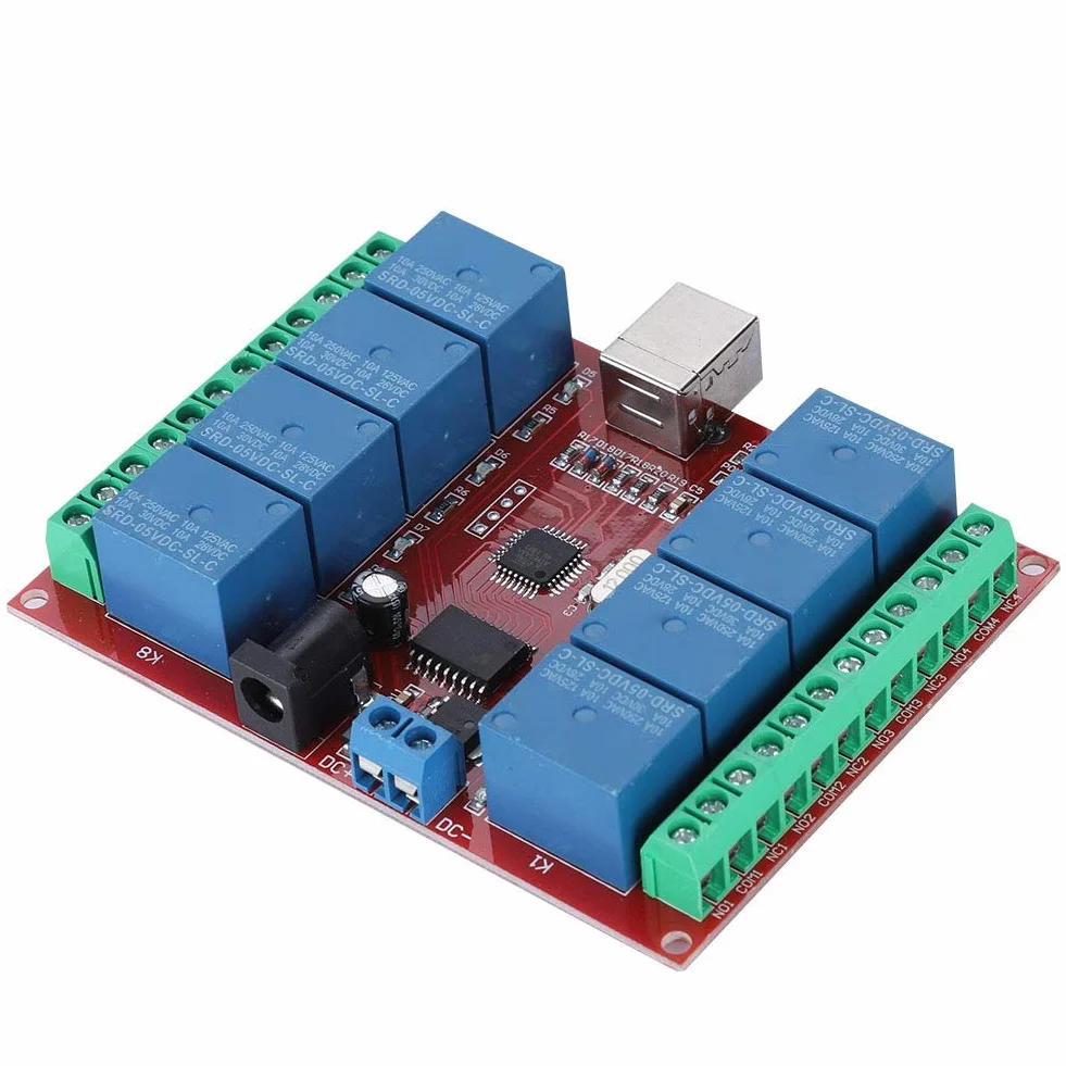 Moduł Przekaźnika 5 V 8-kanałowy DC USB Kontrolera Przełącznika PC Płyta