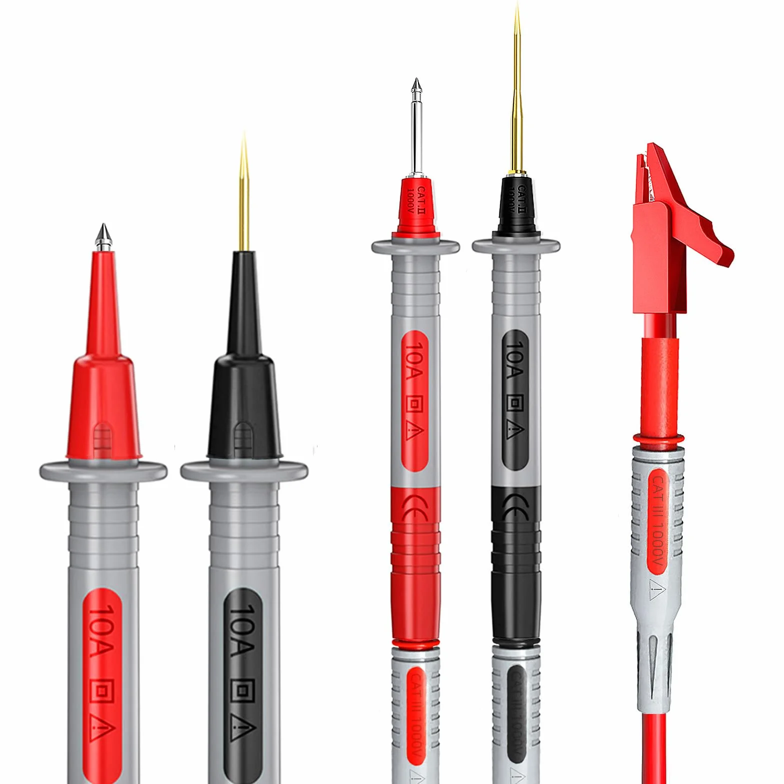 Zestaw przewodów testowych do multimetru 4 mm z zaciskami krokodylowymi 16 sztuk