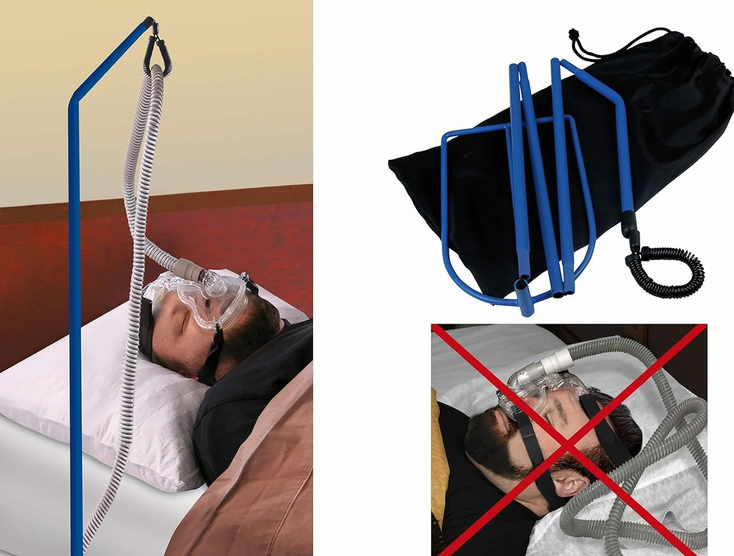CPAP uchwyt na wąż odporny na plątanie regulowany tlen stabilny