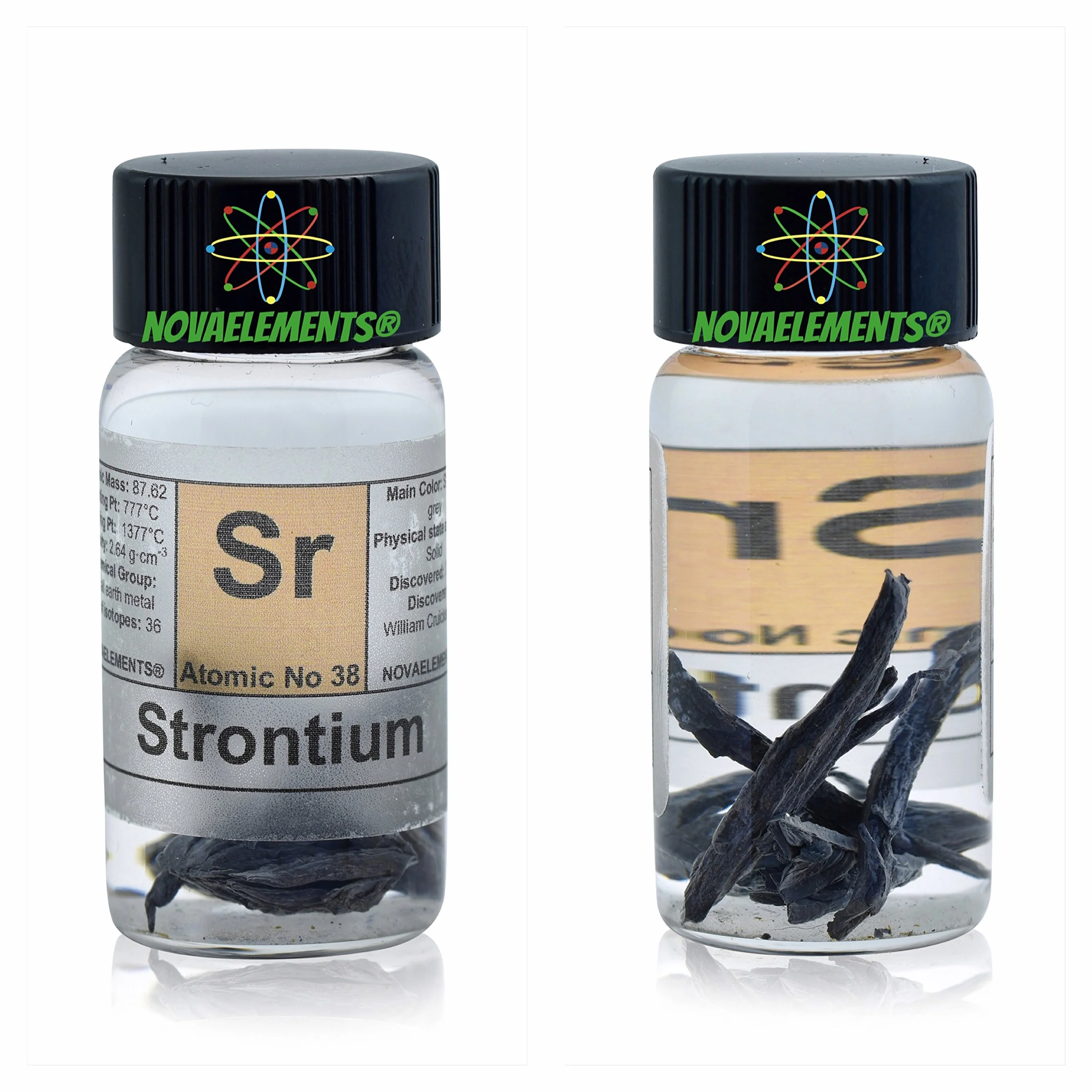 Stront metalowy element 38, 99,9% 1g w szklanej fiolce - Strontium metal element 38, 1g 99,89 w szklanej fiolce