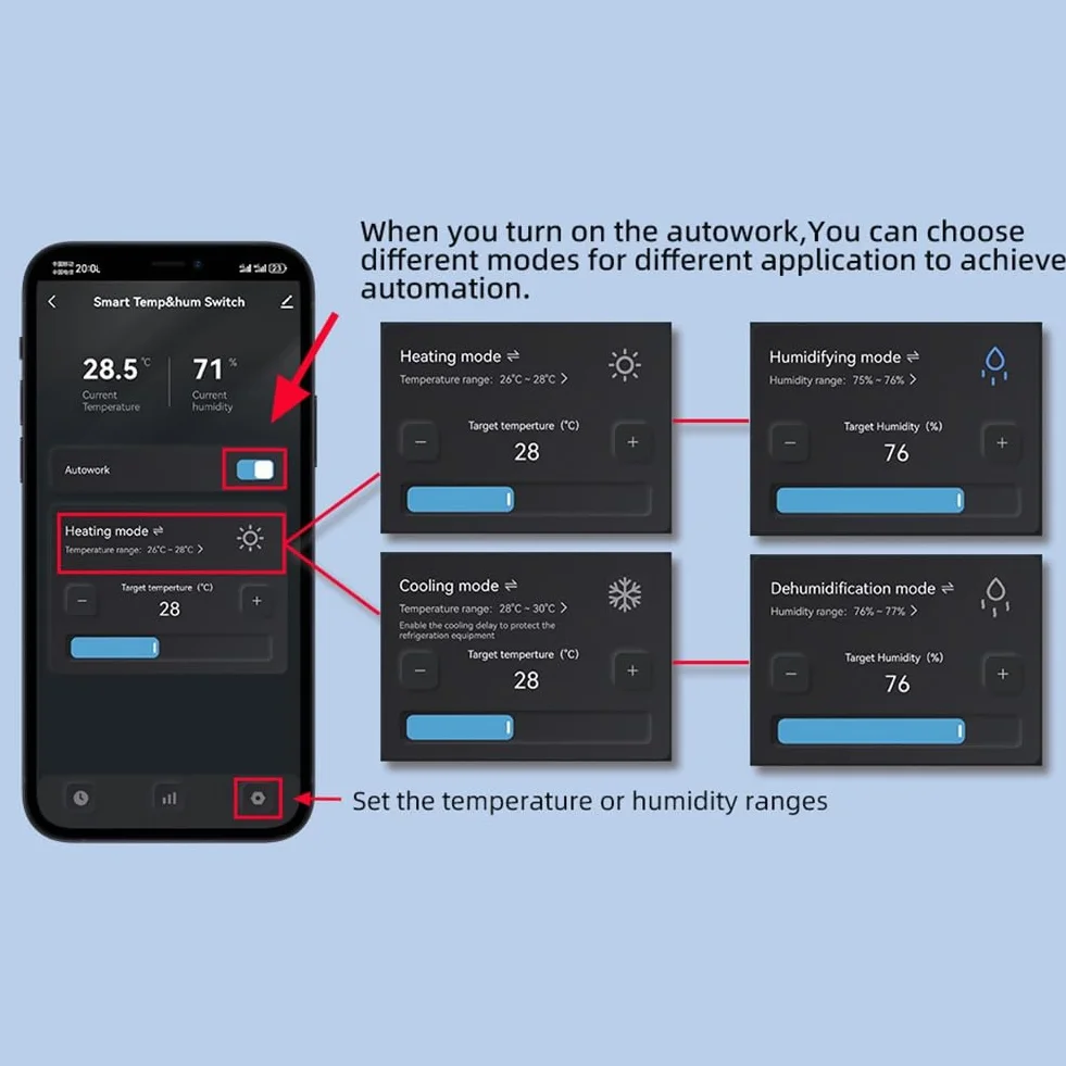 Włączony czujnik temperatury Tuya do WiFi 2,4G, z sondą 2M do precyzyjnego wykrywania temperatury