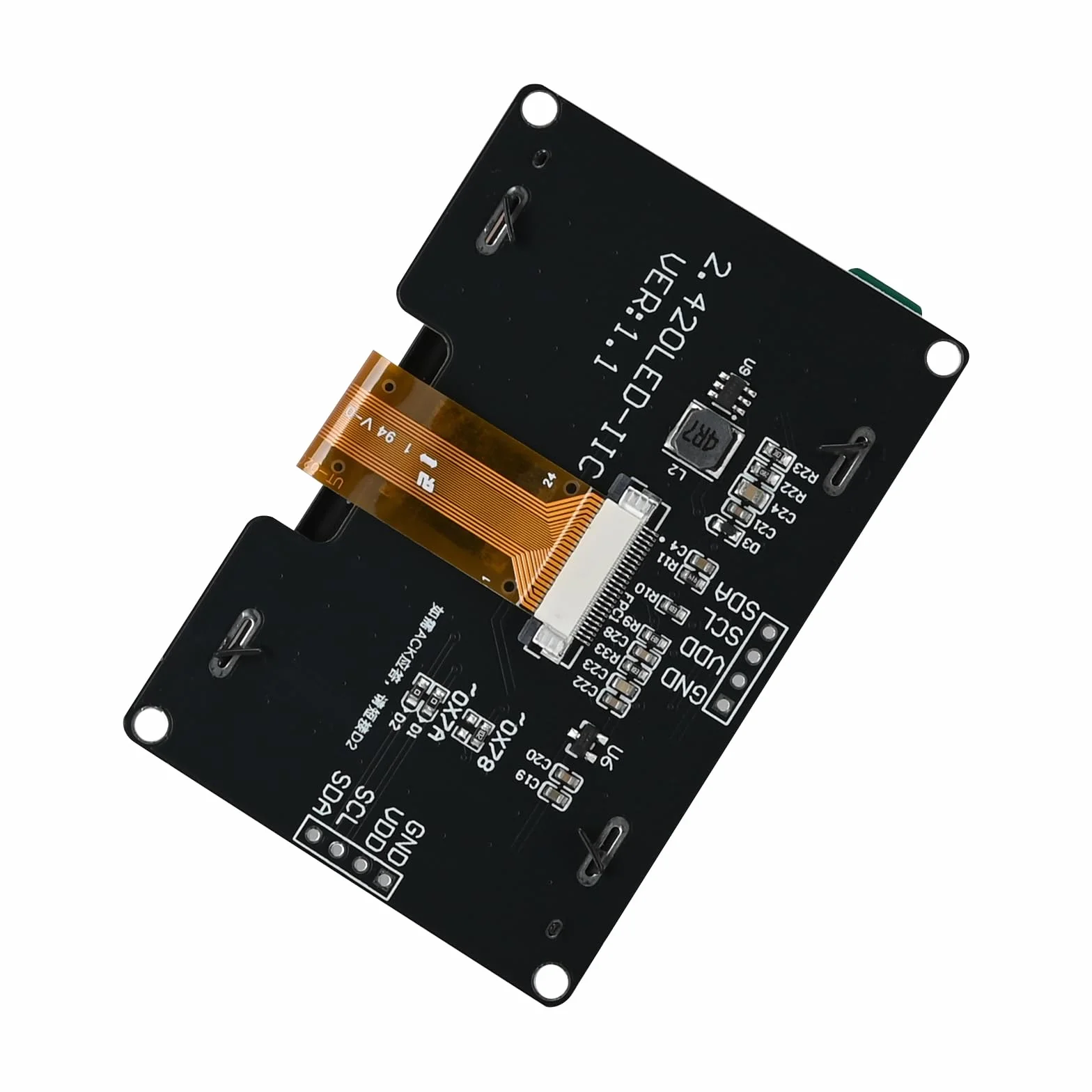 Podazz 2,42-calowy moduł wyświetlacza SSD1309 128x64 OLED 4-poligowy IIC
