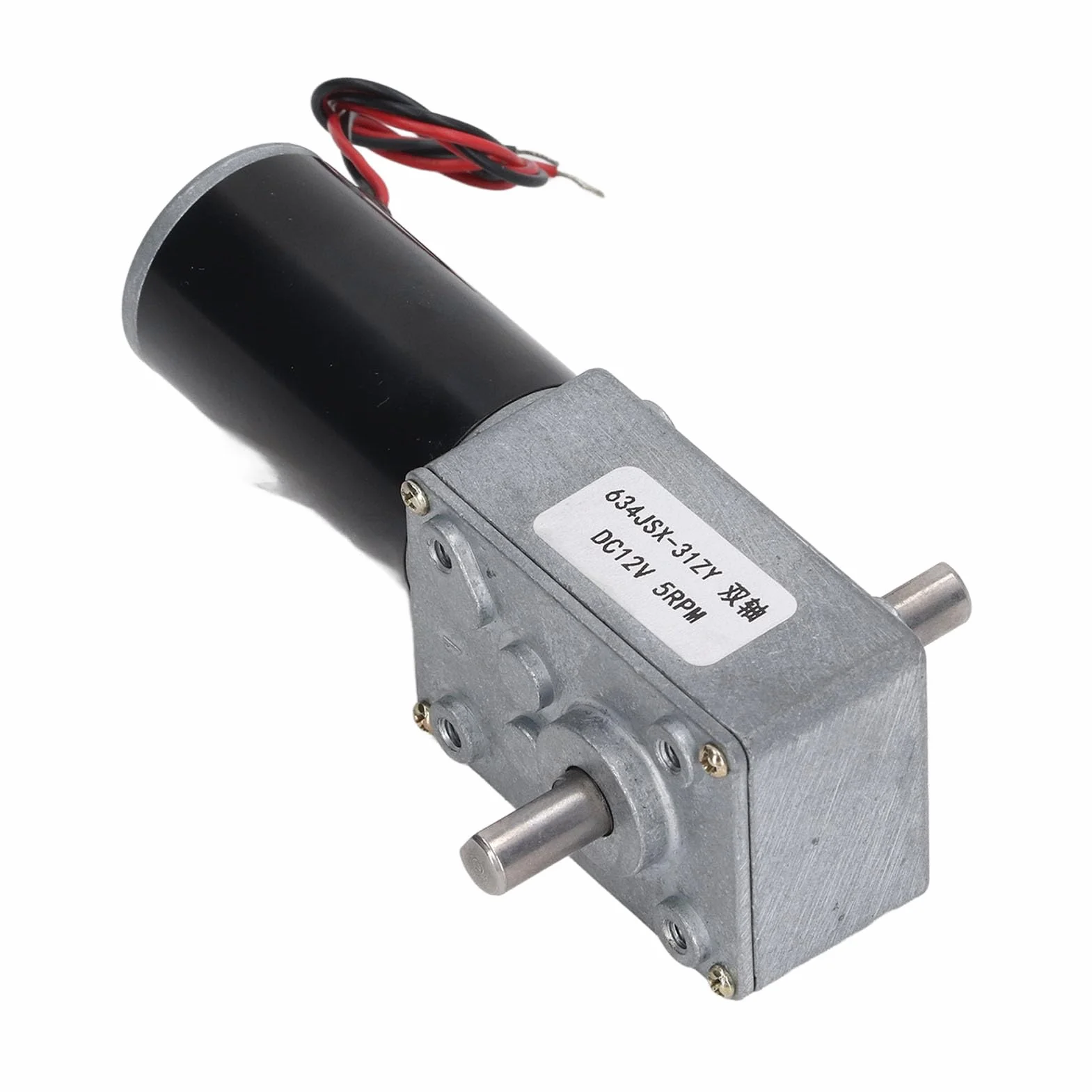 Motoreduktor Turbinowy DC 12V Samoblokujący Podwójny Wał 5 obr./min CW CCW
