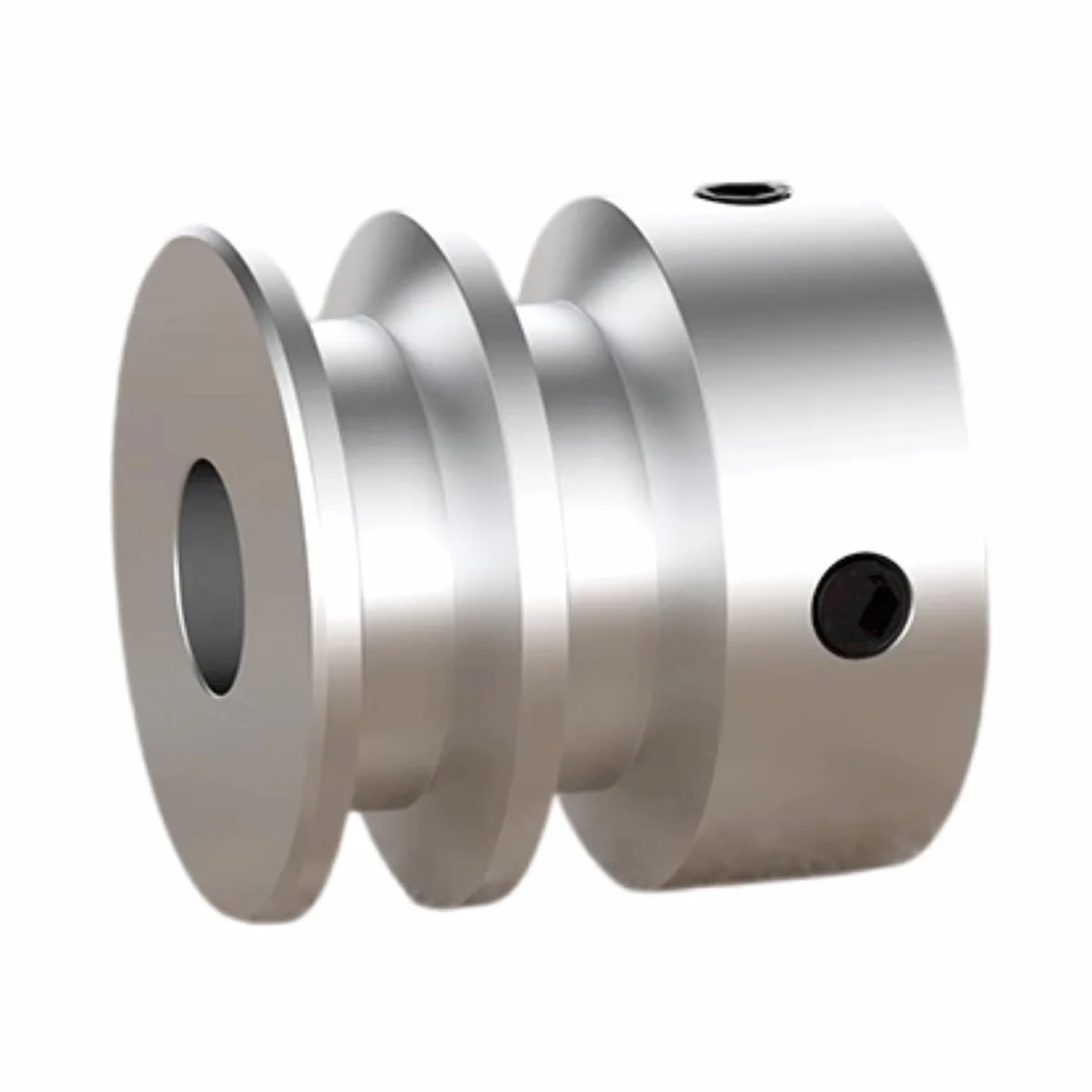 CHANCS Koło pasowe z podwójnym rowkiem ze stopu aluminium 30 mmOD 8 mm stałe koło pasowe z otworem do wału silnika wiertarki 6 mm (1/4") PU okrągły pasek