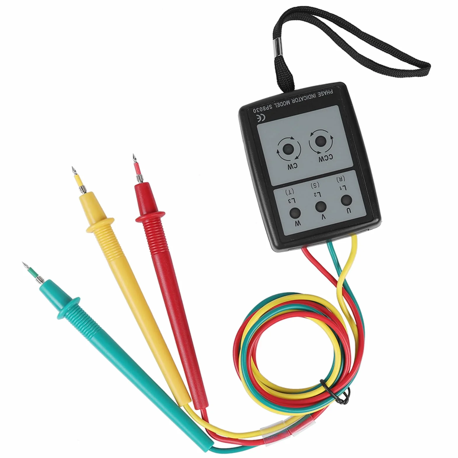 Detektor SP8030 Tester rotacji kolejności faz 3, wyświetlacz AC 200V-480V z brzęczykiem LED