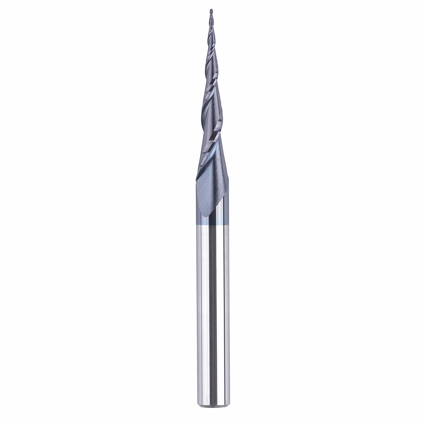 SpeTool Frez z głowicą kulową, stożkowy frez trzpieniowy CNC, 2 flety, promień 0,25 mm, trzpień 3,175 mm (1/8"), powłoka TiAlN, VHM, frez do grawerowania górnowrzecionowego 2D i 3D
