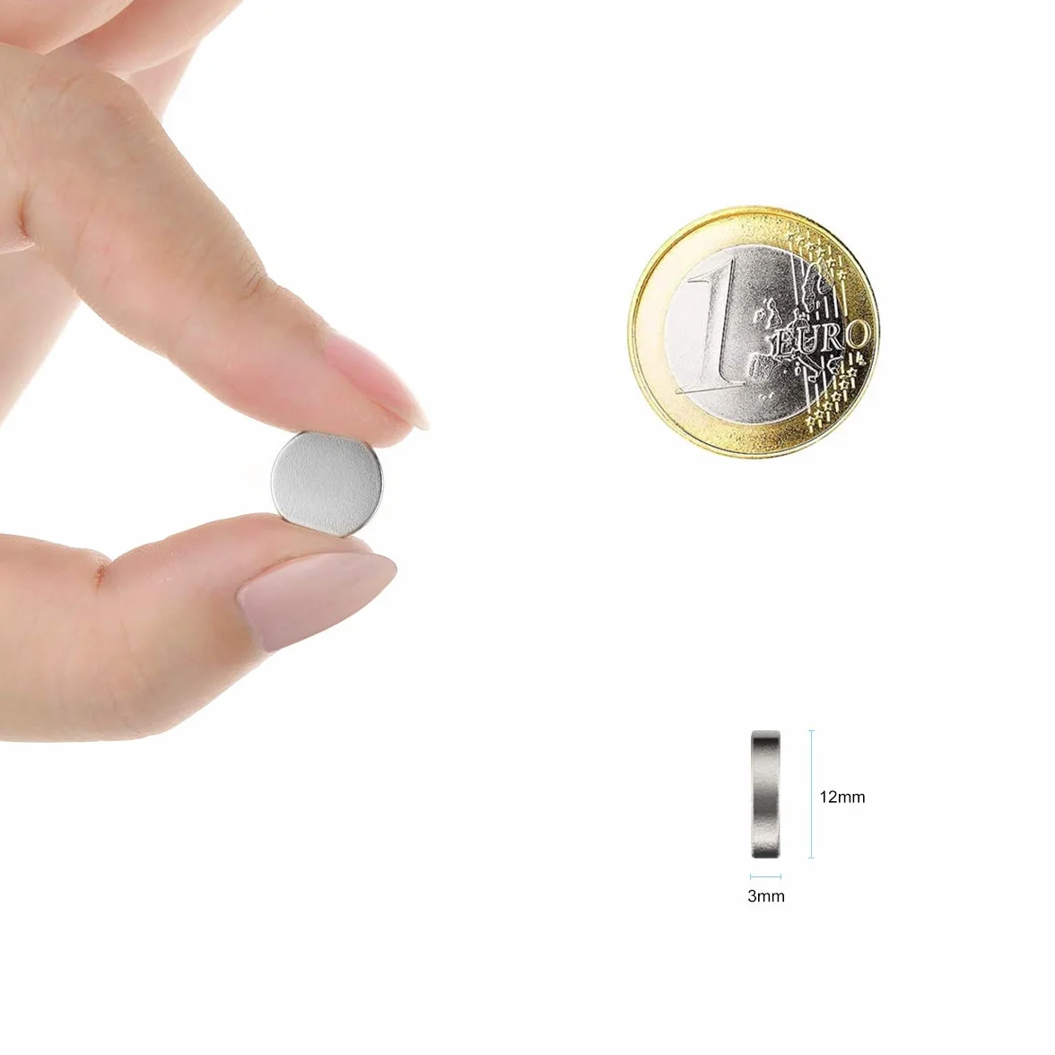 Magnesy neodymowe Wukong 50 sztuk 12x3 mm super mocne okrągłe