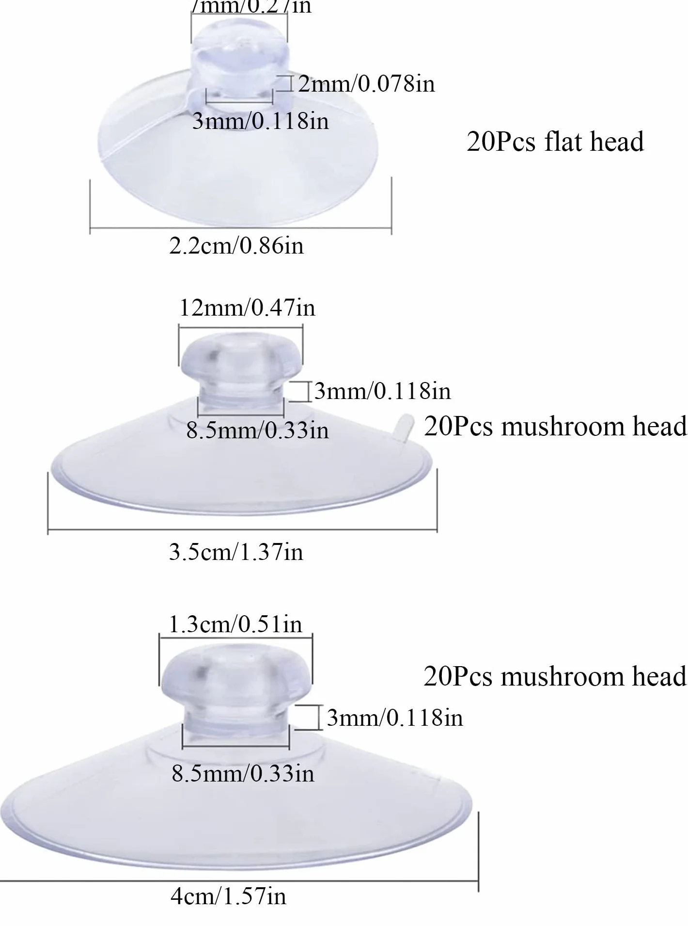 Plastikowa przyssawka do szklanych blatów stołu 40 mm 35 mm 22 mm guma przezroczysta antykolizyjna