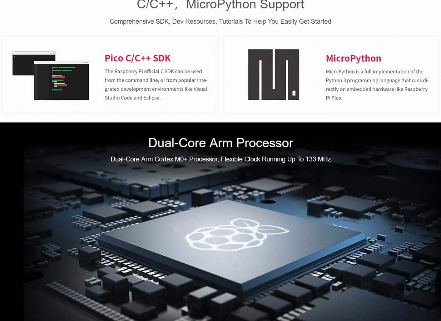 Adeept Raspberry Pi Pico wstępnie lutowany nagłówek kabel USB mini płytka rozwojowa mikrokontrolera RP2040 ARM Cortex M0+