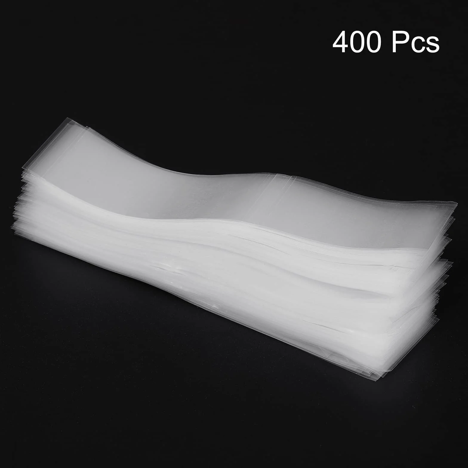 PATIKIL Perforowane paski termokurczliwe 145 x 35 mm, 400 sztuk PVC taśma termokurczliwa pasuje do nakrętek o średnicy od 8,5 do 8,5 cm do puszek na słoiki, przezroczyste