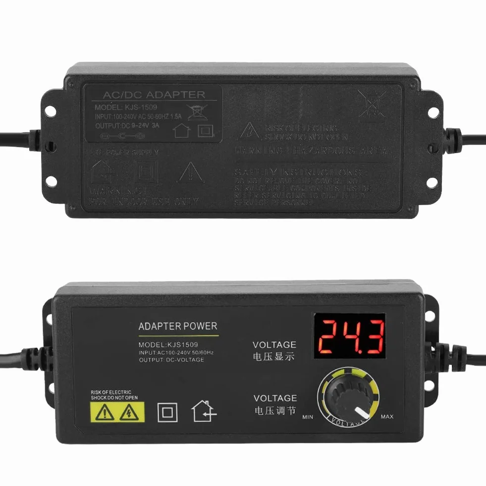 72W 3A 9 24V Regulowany Zasilacz Zasilacz Impulsowy z Wyświetlaczem Napięcia LED Regulowane Napięcie Wyjściowe Regulowany Zasilacz z wielopoziomową ochroną