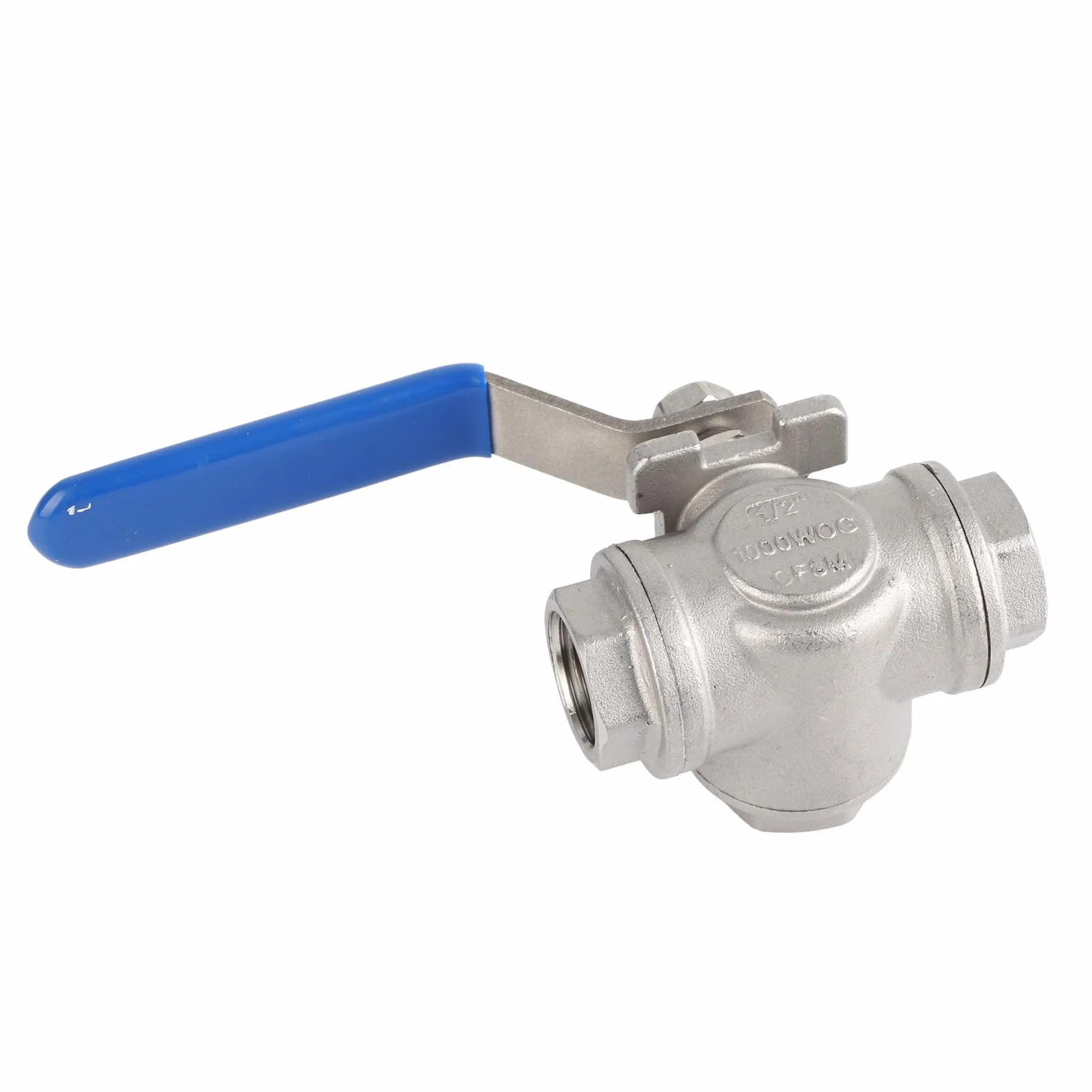 Zawór Kulowy 3-drogowy T-Port DN15 1/2" SUS304 Stal Nierdzewna Gwint Wewnętrzny