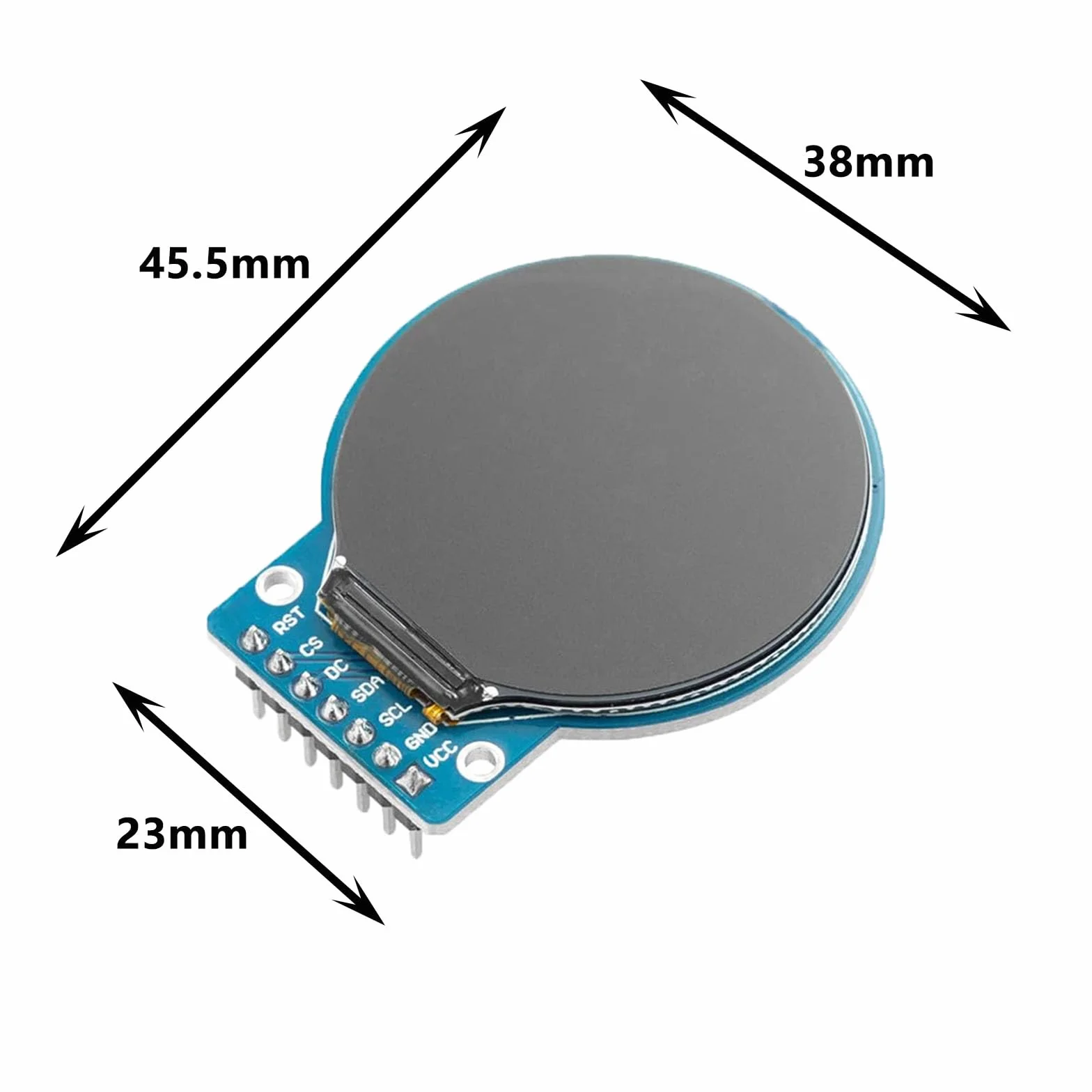 2 sztuki GC9A01 1,28 cala okrągły ekran TFT do Arduino RGB IPS HD 240 x 240 interfejs SPI wyświetlacz LCD moduł do urządzeń wyświetlających, monitorowania w czasie rzeczywistym i wyświetlania