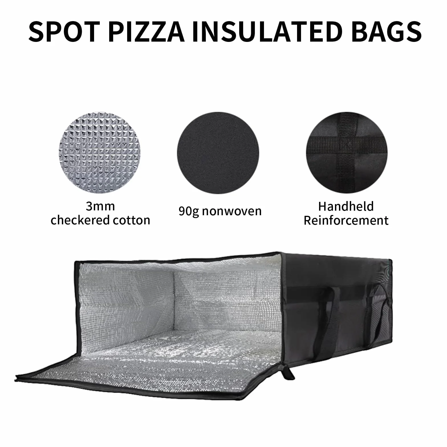Torba chłodnicza na pizzę 50x50x20.5 cm składana termoizolacyjna dostawa kemping piknik