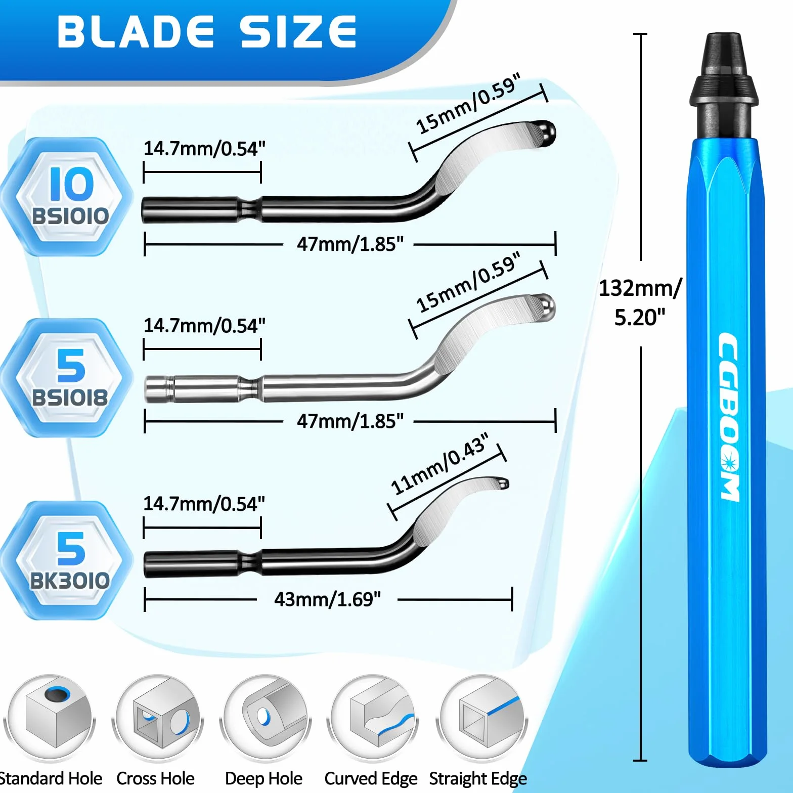 Narzędzie do usuwania zadziorów, Burr Remover z 20 ostrzami w 3 modelach, obrotowe ostrza do depilacji 360°, praktycznenarzędzie do aluminium, druku 3D, miedzi i stali metalu, plastiku