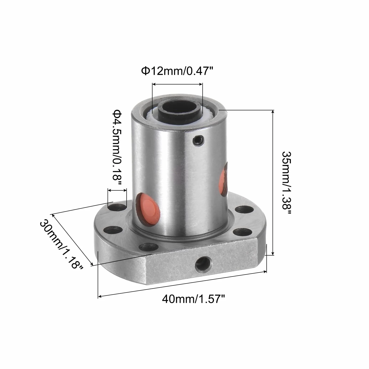 QUARKZMAN Nakrętka kulowa Sfu1204 12 mm skok 4 mm do CNC