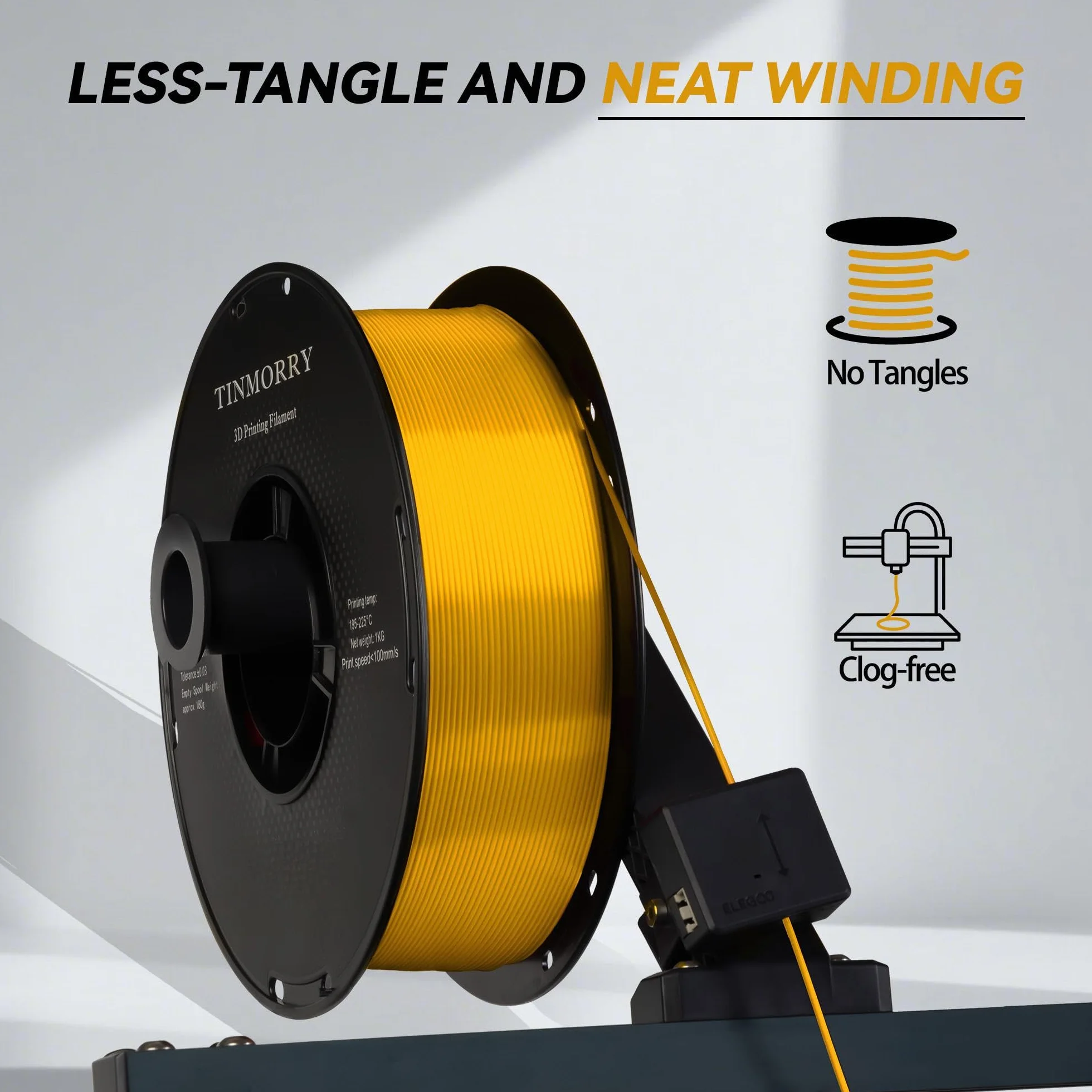 Silk filament PLA 1,75 mm Tinmorry do drukarki 3D 1 kg złoty
