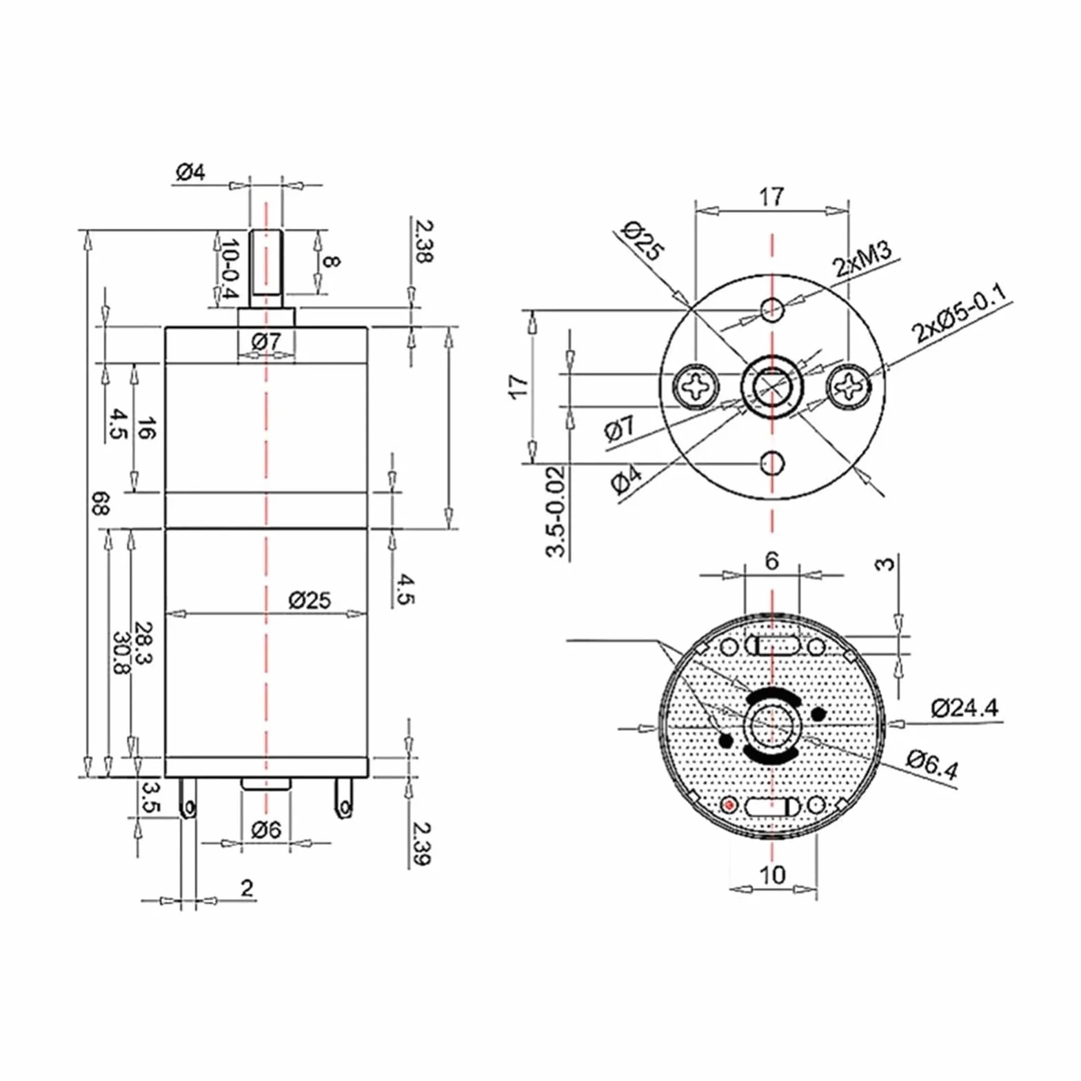 JGA25-370 miniaturowy motoreduktor silnik prądu stałego 6V 12V 24V z przekładnią wysoki moment obrotowy 280 obr/min