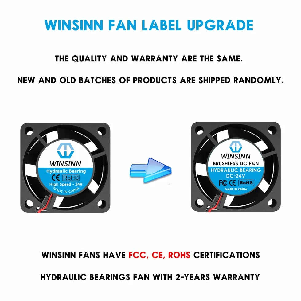 WINSINN Wentylator 40x20 mm 24 V 8000 obr./min bezszczotkowy łożysko hydrauliczne 4 sztuki