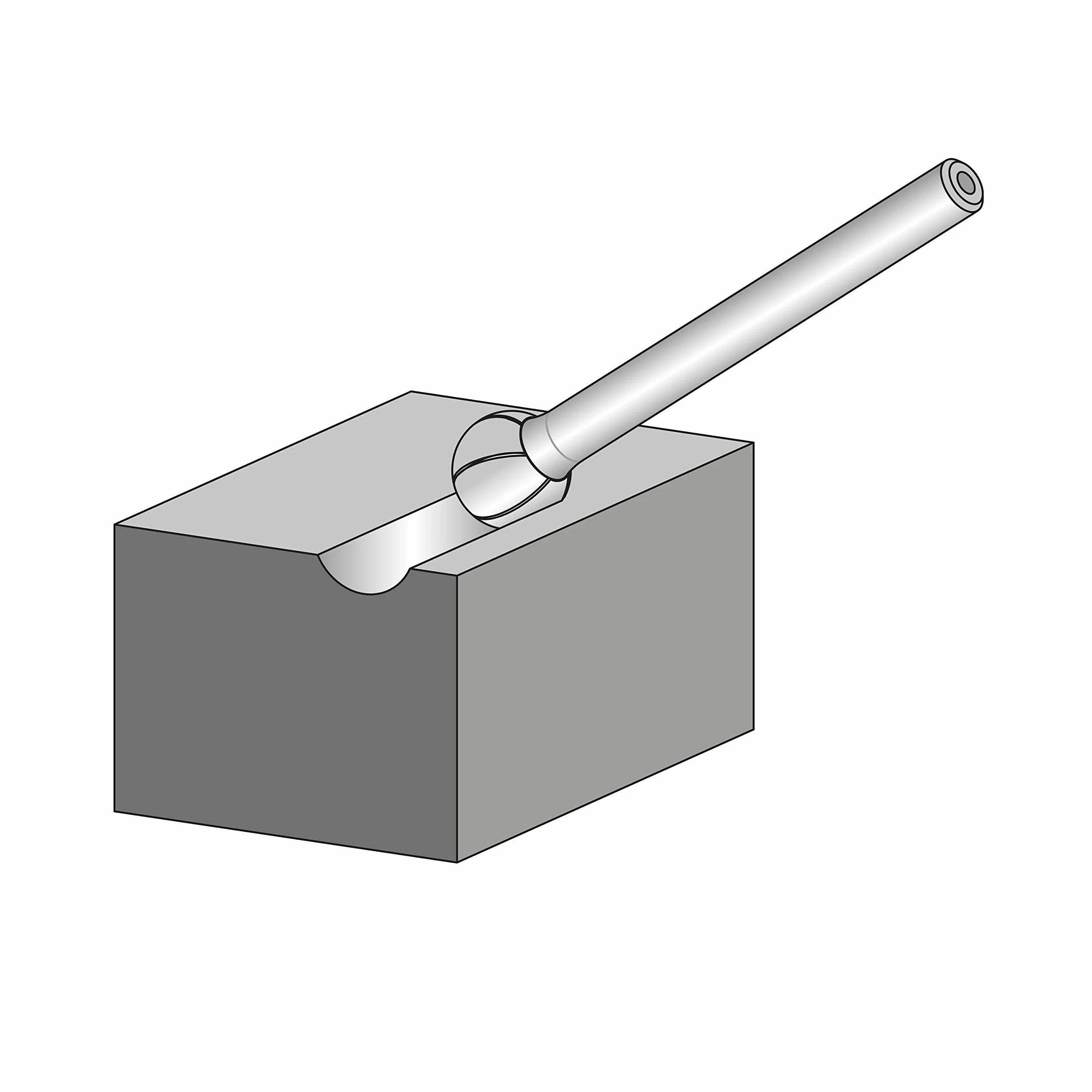 PFERD HM, kulisty kształt KUD, uzębienie 3 PLUS, trzpień frezujący ø 6 mm, trzpień ø 3 mm, długość 35 mm, 21213083 – do uniwersalnego zastosowania na najważniejszych materiałach przemysłowych