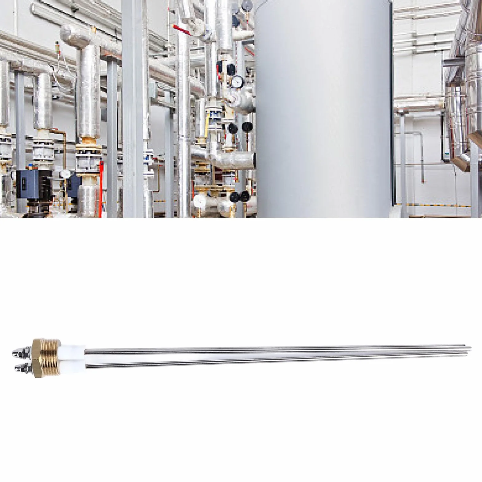 Sonda Poziomu Wody w Bojlerze Miernik Elektroda Pręt 3-pinowy PTFE Mosiądz Stal Nierdzewna, Mocna i Trwała, Temperatura Robocza Nadaje się do Czujnika Poziomu Wody w Bojlerze