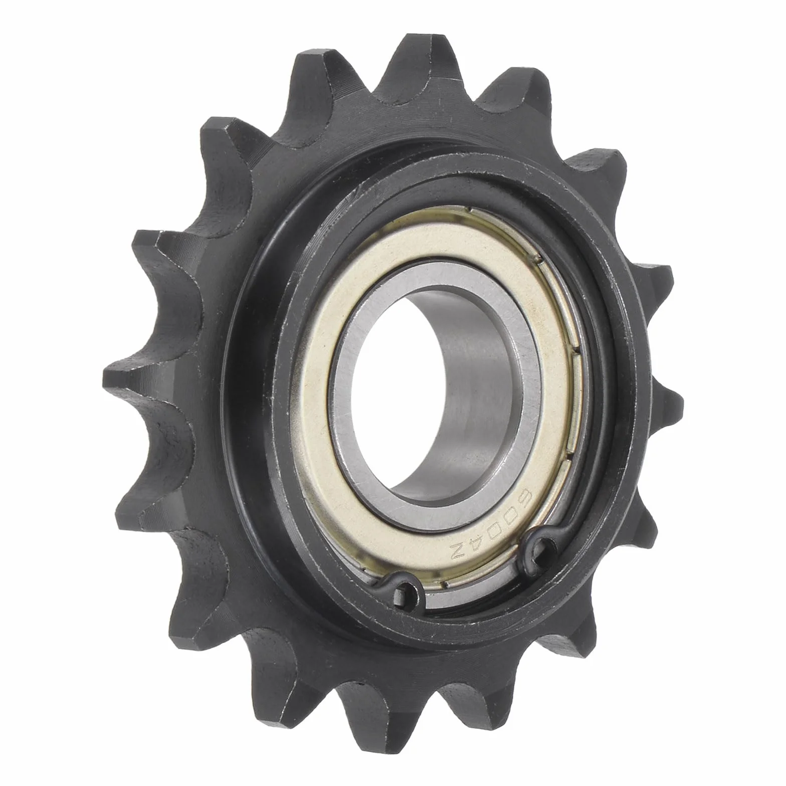 sourcing map Zębnik koło łańcuchowe 16 zębów stal węglowa C45 z łożyskami wkładowymi ISO 08B 20 mm 1/2" odstęp