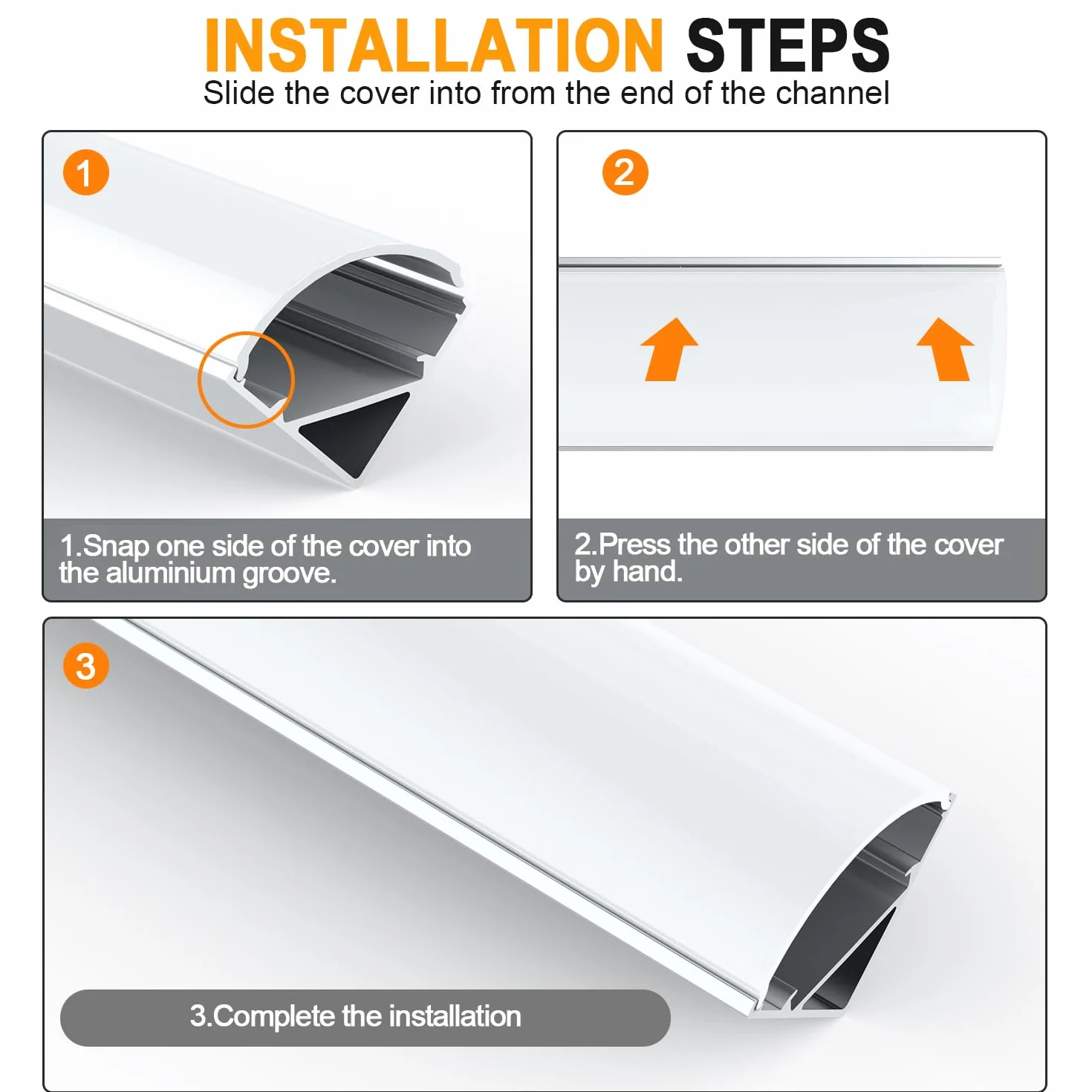 Angdarun Profil LED, 6 szt. w kształcie litery V, 1 m, do profilu aluminiowego LED, kanału, dyfuzora, z mlecznobiałą osłoną paska