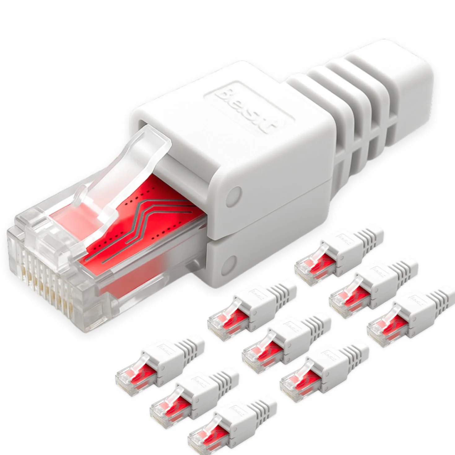 Germany B.e.s.t wtyczka sieciowa RJ45 CAT6 beznarzędziowa LAN UTP do CAT5 CAT6 CAT7