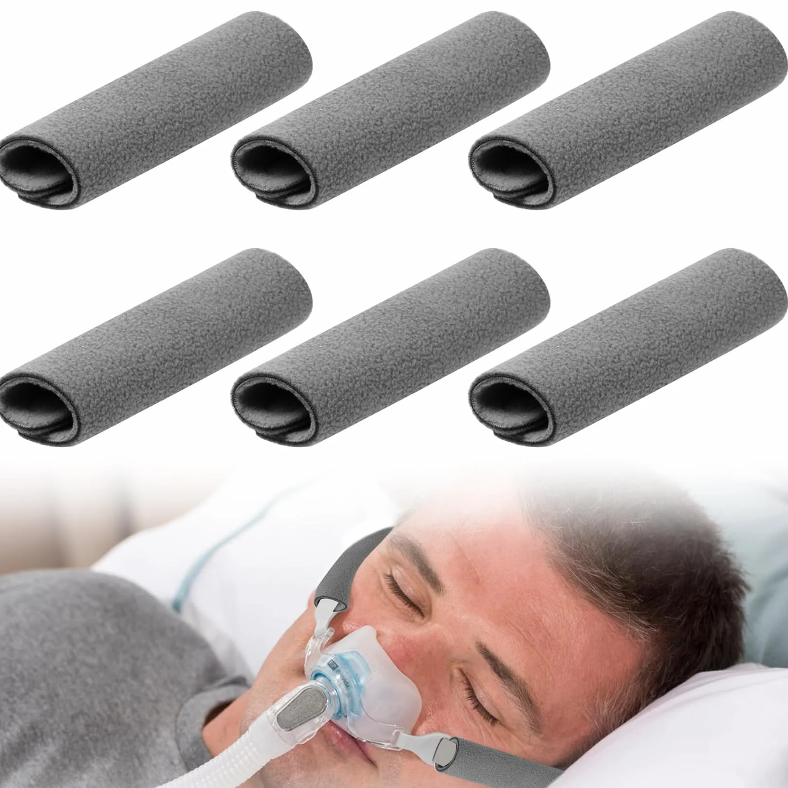 CPAP pokrowce na pasy 6 sztuk, ochraniacze na twarz, akcesoria do redukcji czerwonych plam i wgnieceń