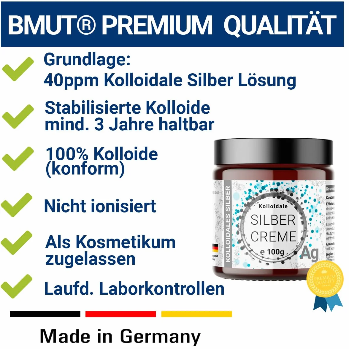 Koloidalny srebrny krem 40 ppm 100 g w szklanym tygielku – kosmetyk