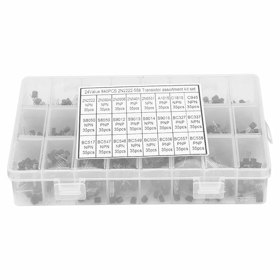 Zestaw Tranzystorów NPN PNP 840szt Tranzystory Krzemowe do Elektroniki