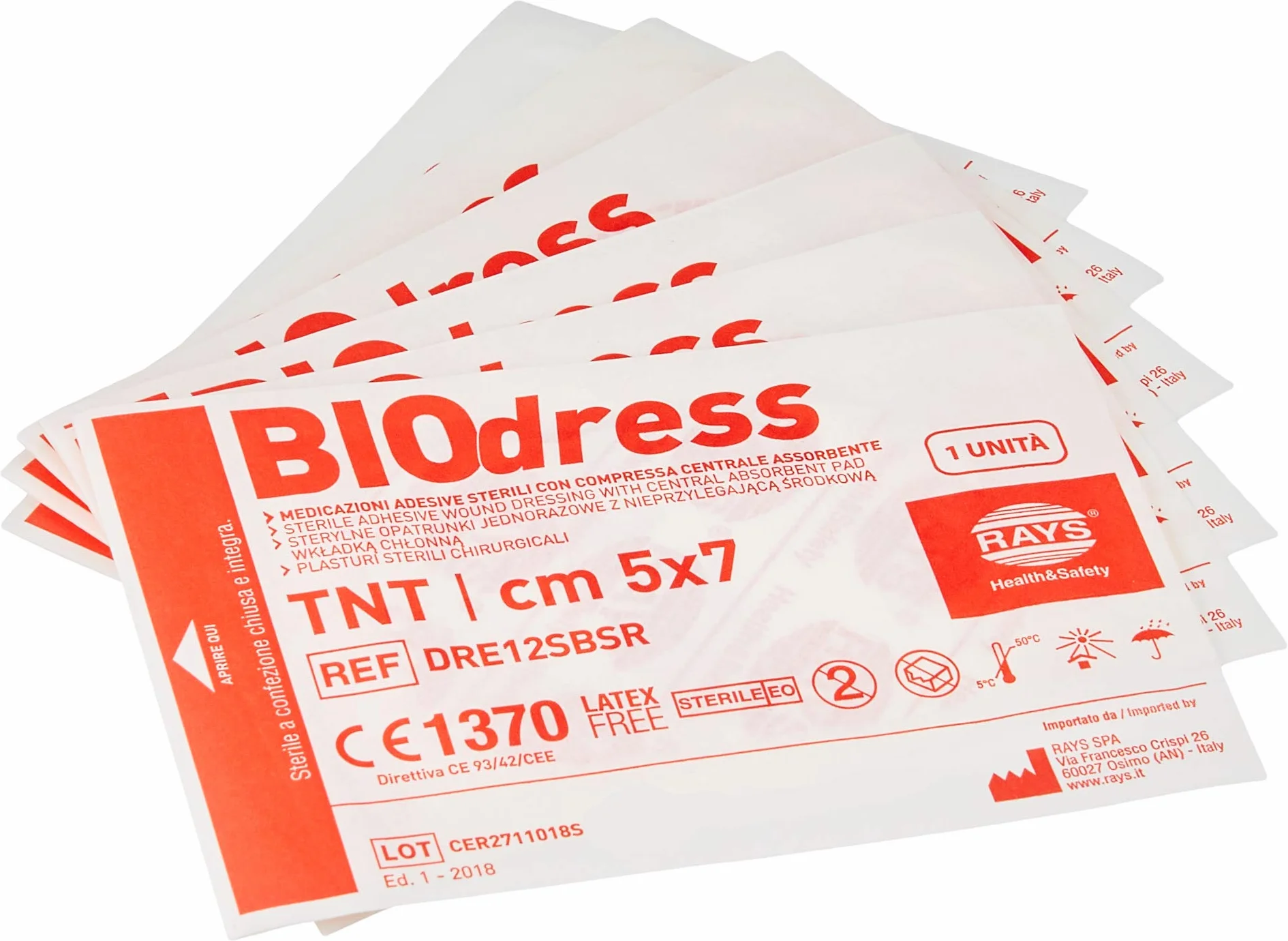 GIMA 34860 Medicazione Adesiva Sterylne TNT 5x7 cm 100 Pezzi
