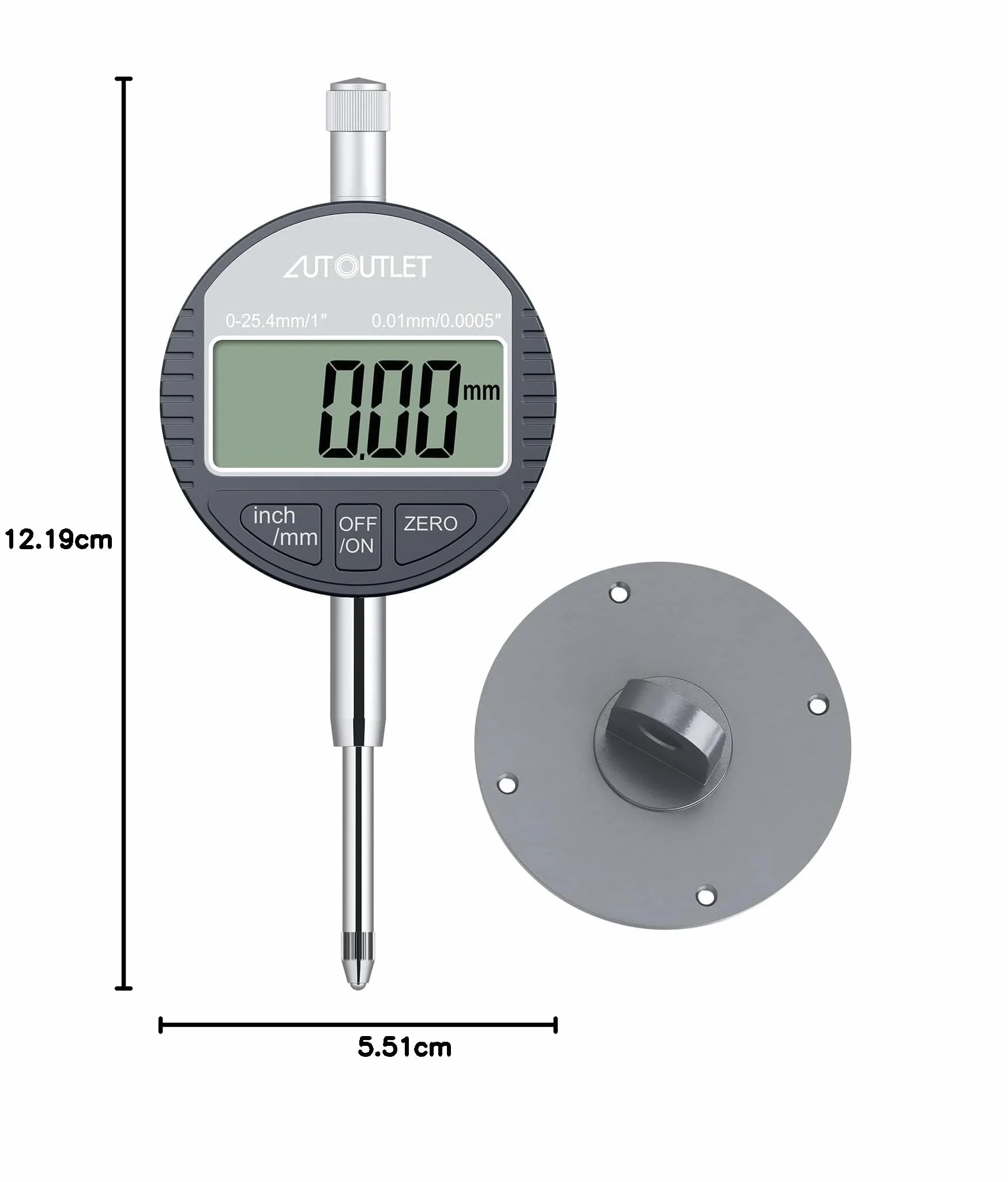 AUTOUTLET Cyfrowa sonda wskaźnika pokrętła 0,01 mm 25,4 mm precyzyjne wskaźniki przemysłowe